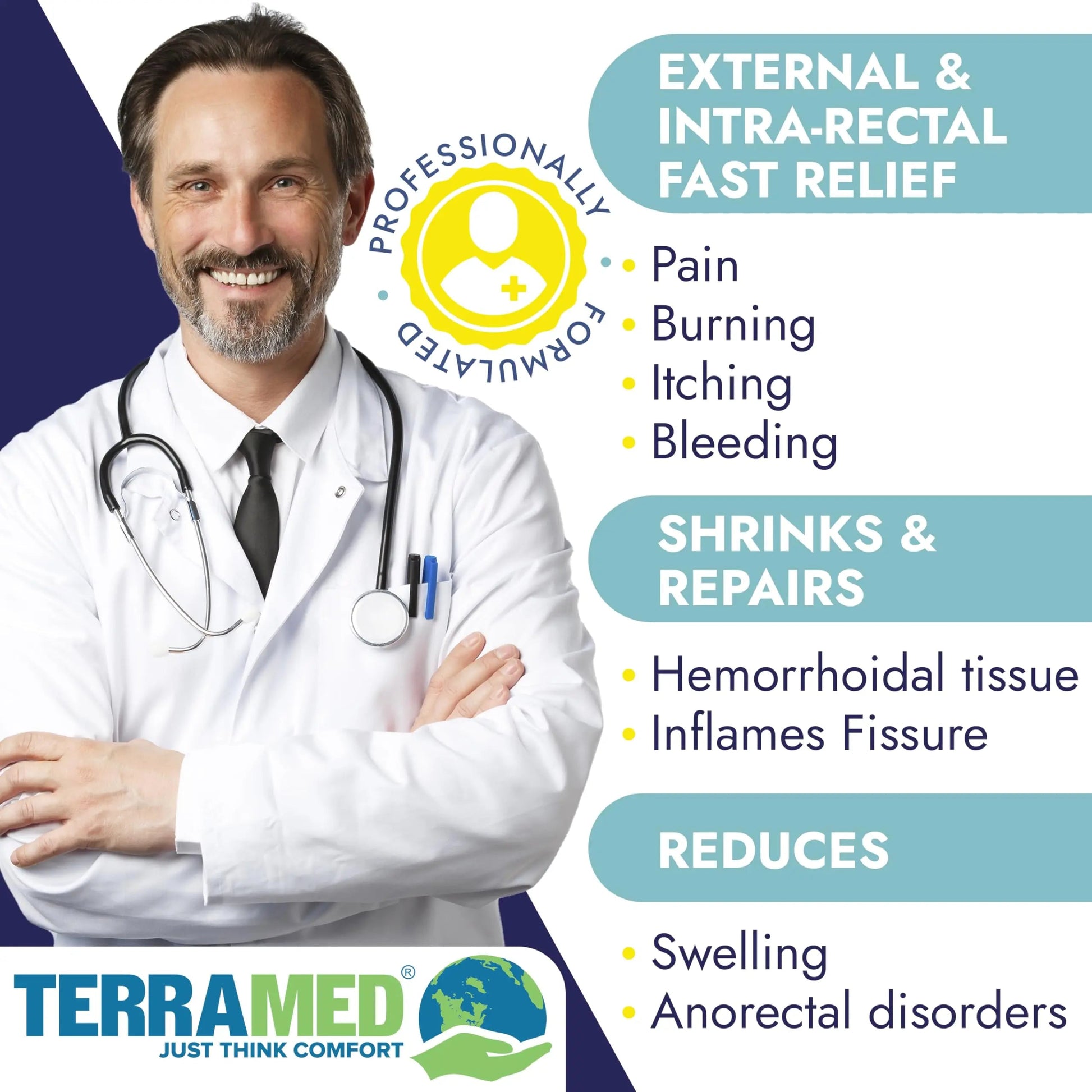 Hemorrhoid Treatment | Hemorrhoid Ointment | Hemorrhoid & Fissure Ointment | 7 Pre-Filled Applicators | Fast & Effective Relief | Reduces Swelling, Itching & Discomfort | Advanced Formula Terramed Just Think Comfort Au supplements