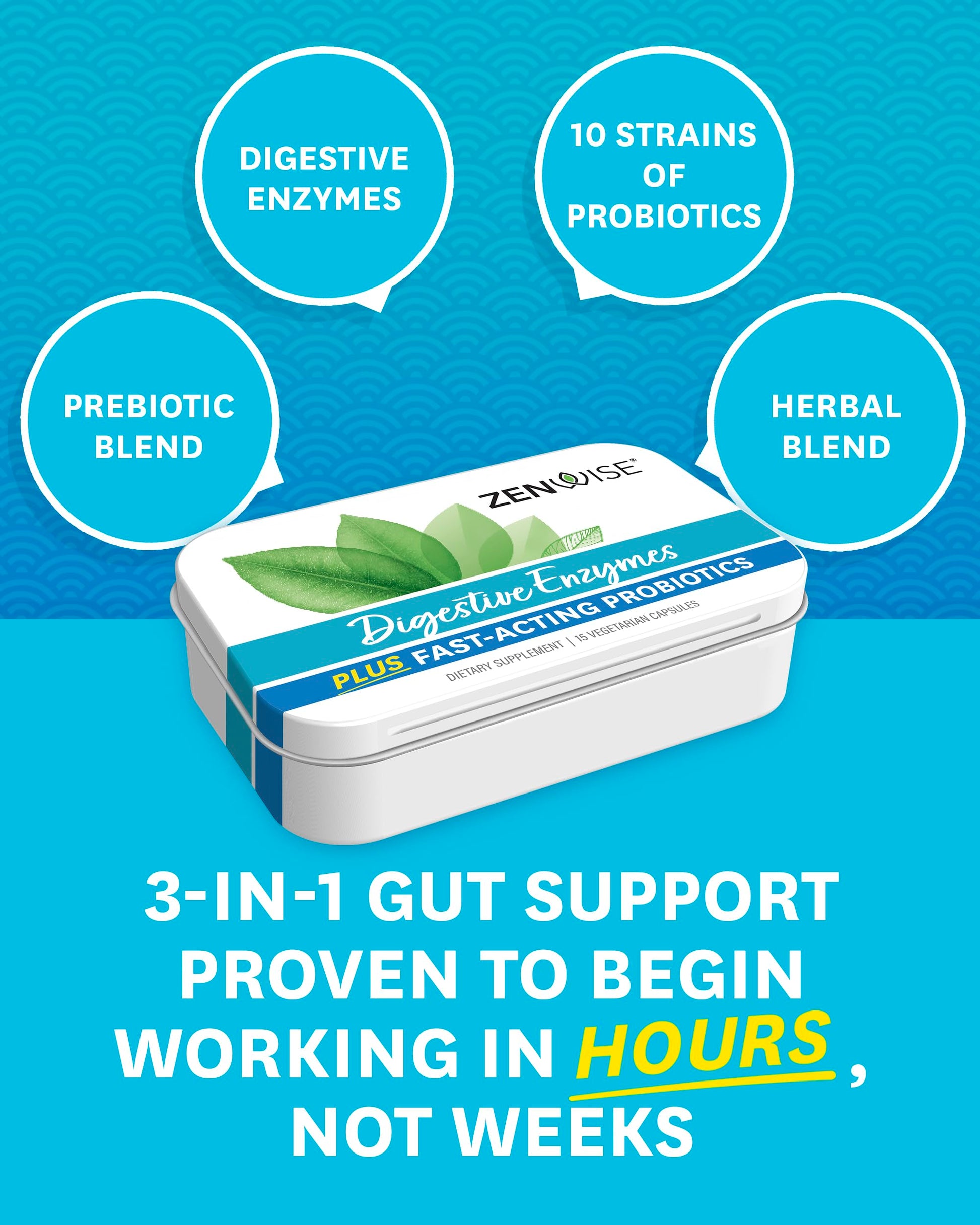 Zenwise Digestive Enzymes - Probiotic Multi Enzymes with Probiotics, 15 Ct Zenwise Health Au supplements