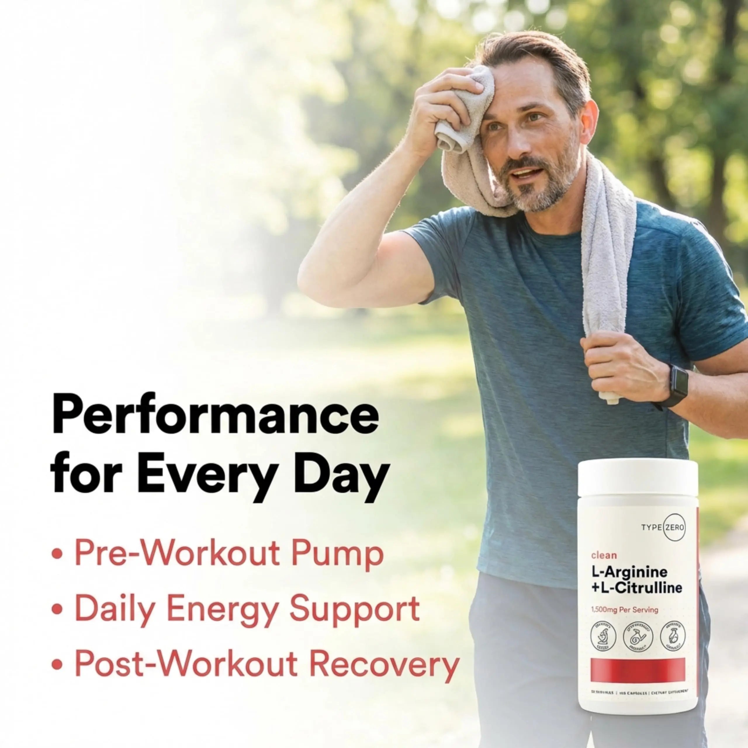 Type Zero L-Arginine + L-Citrulline Supplement (1500mg) - Nitric Oxide Booster - Clean, Keto-Friendly, GMO-Free, 180 Capsules, 90 Servings Type Zero Au supplements