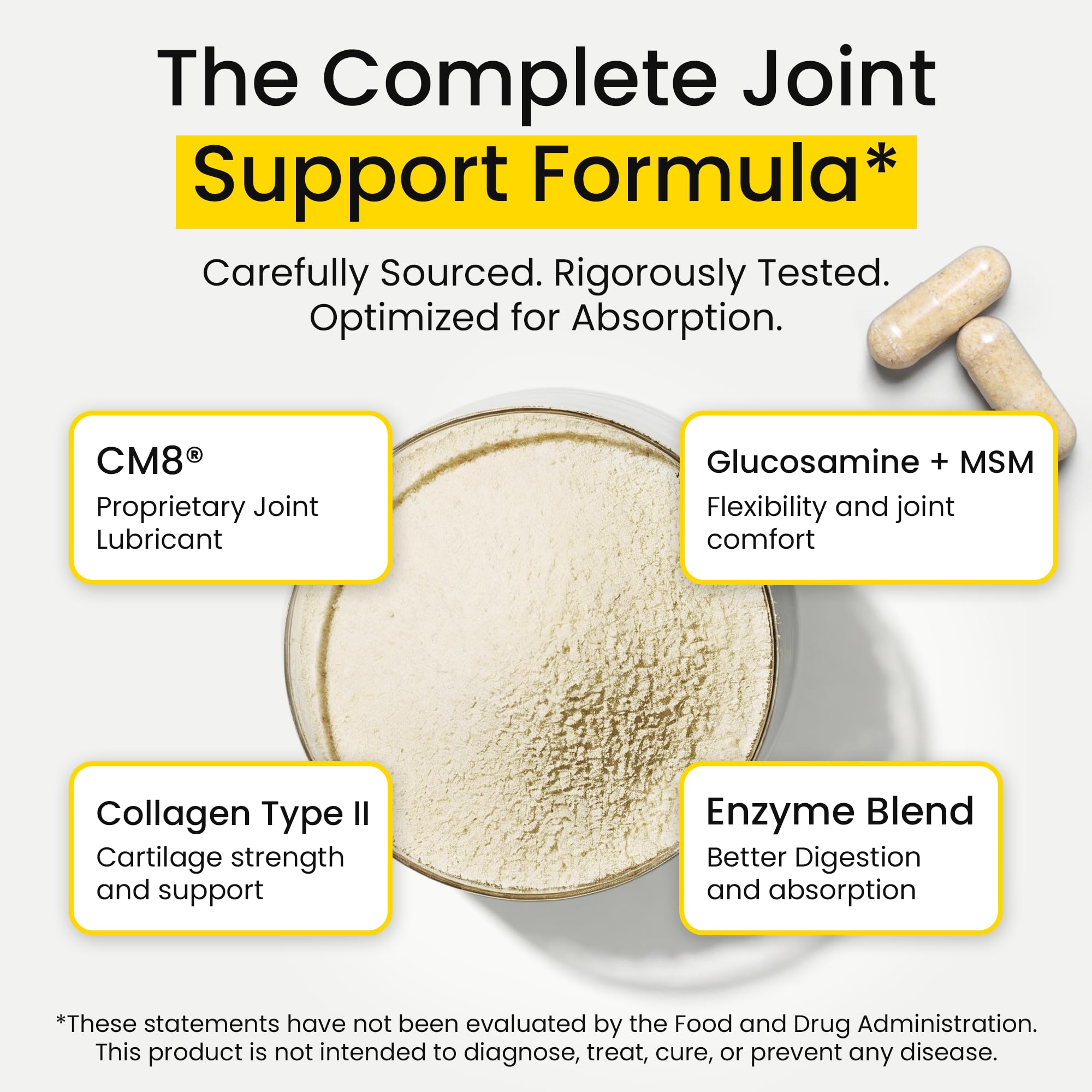 Flexcin Extra Strength Joint Formula with CM8 (Cetyl Myristoleate) - Joint Supplements for Men and Women with Glucosamine, MSM, Collagen Type II - 120 Capsules Flexcin Au supplements
