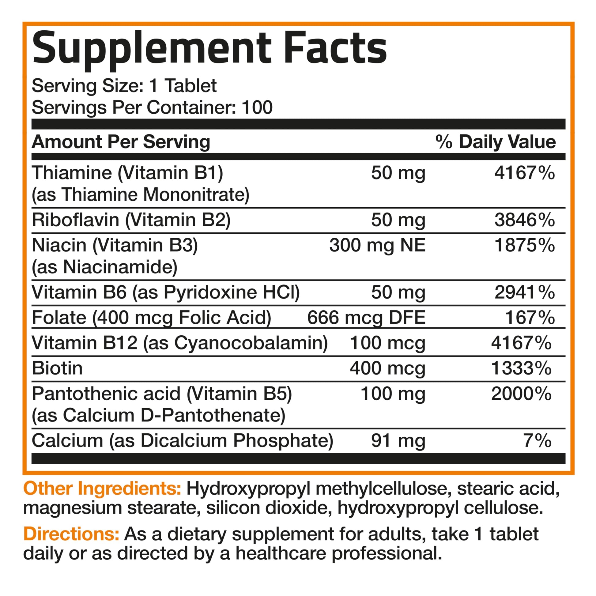 Bronson Super B Vitamin B Complex Sustained Slow Release Vitamin B1, B2, B3, B6, B9 Bronson Au supplements