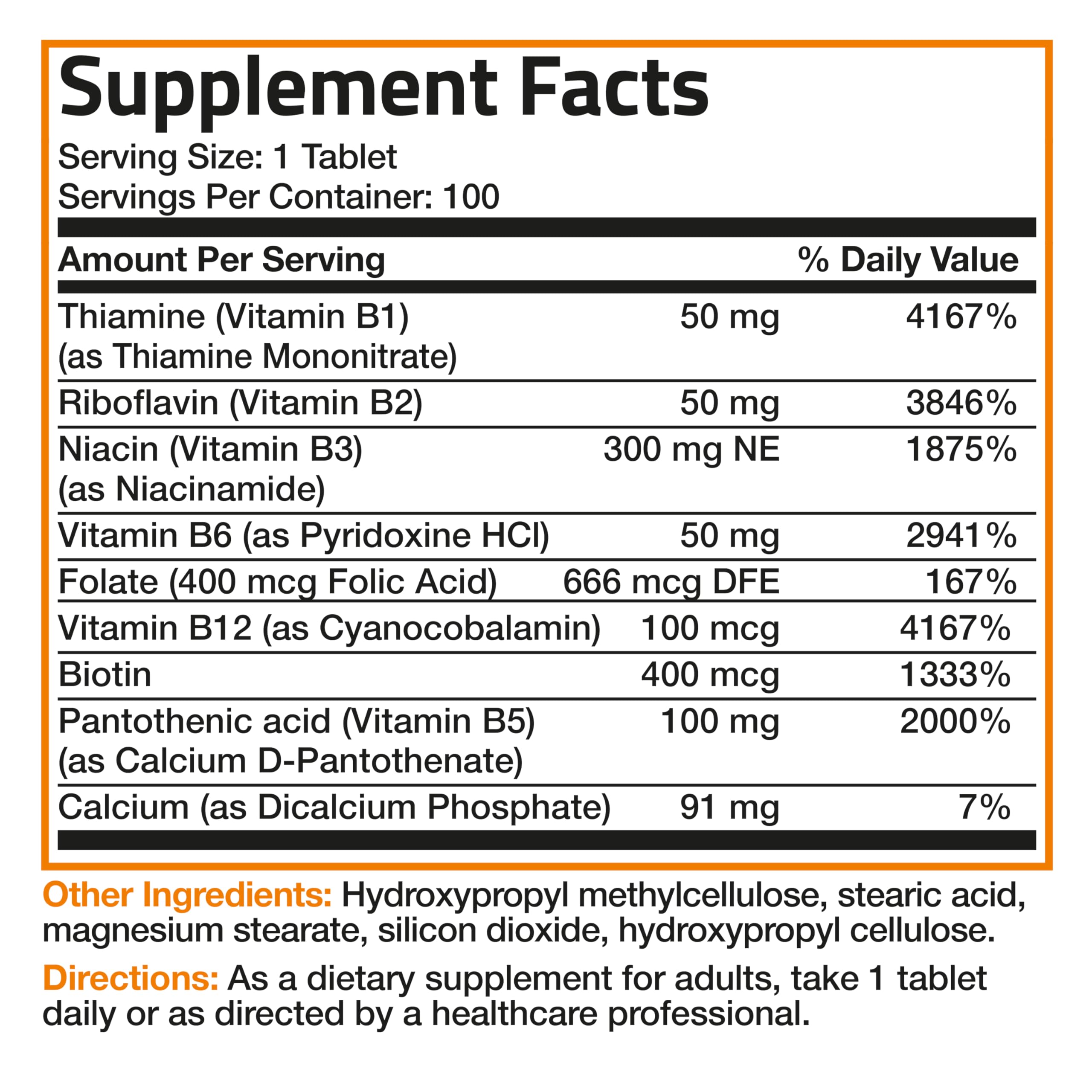 Bronson Super B Vitamin B Complex Sustained Slow Release Vitamin B1, B2, B3, B6, B9 Bronson Au supplements