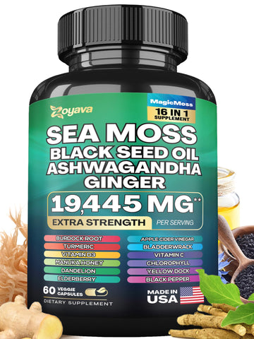 Zoyava Magic Moss Blend Sea Moss 7000mg Ashwagandha 2000mg Black Seed Oil Zoyava Au supplements