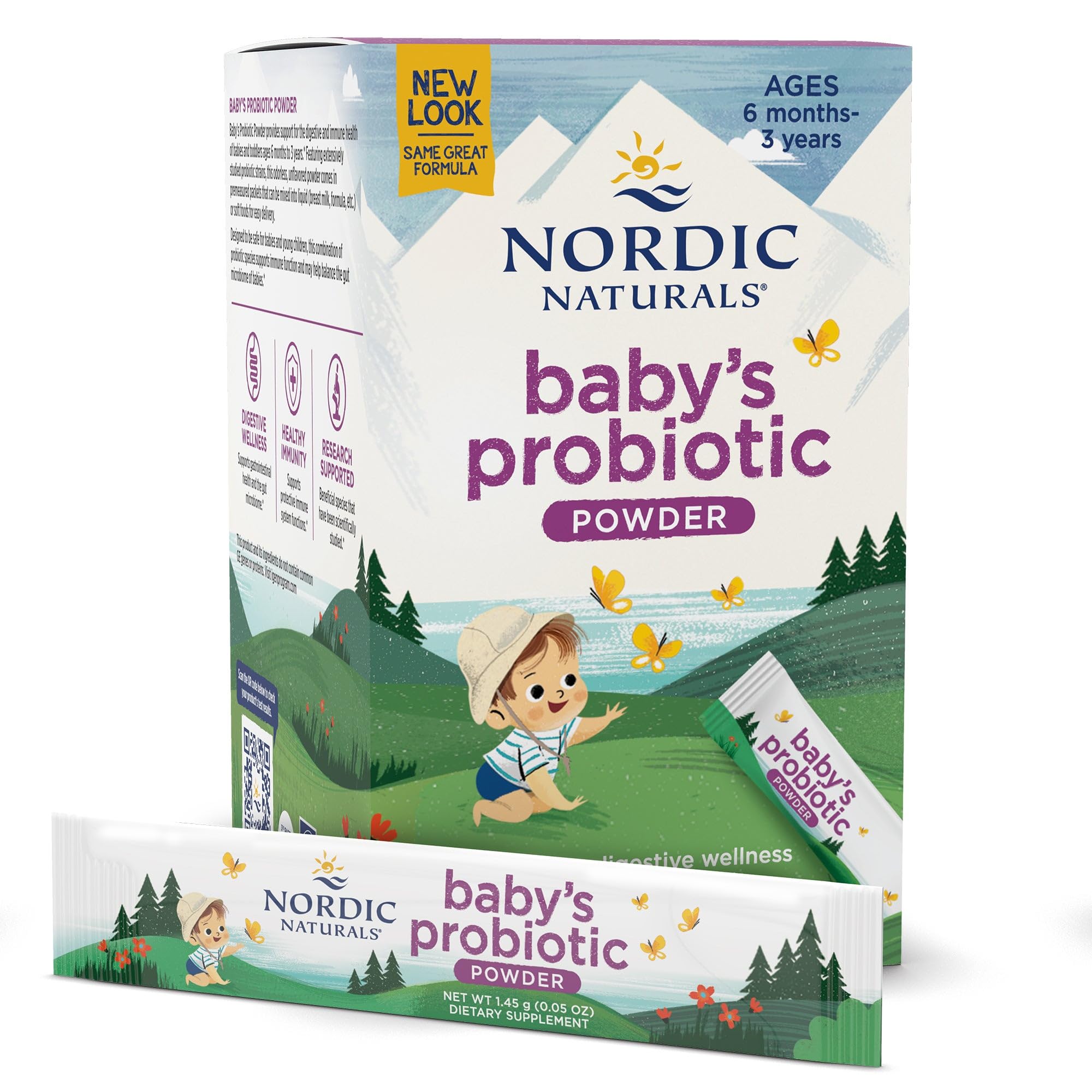 Nordic Naturals Children's Vegan Probiotic Powder Bundle - Baby’s Nordic Flora Probiotic Powder, Unflavored - 30 Packets - 4 Billion CFU Nordic Naturals Au supplements