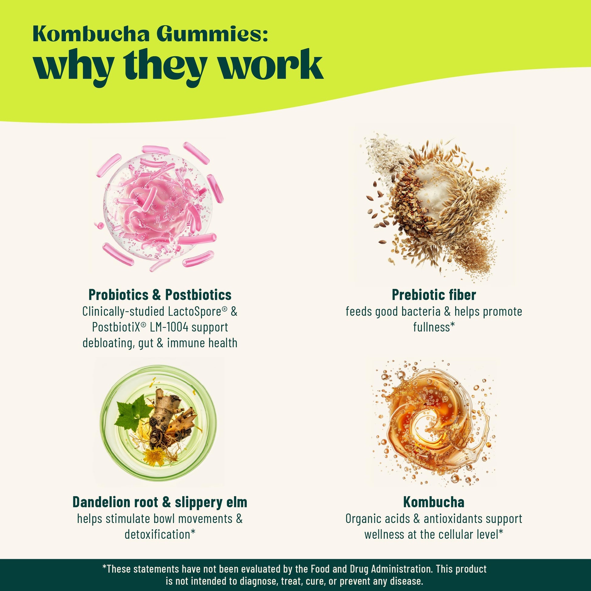 BoochBod - Probiotic Kombucha Gummy - Prebiotics, Probiotics, Postbiotics, Fiber Supplement, Slippery Elm, Dandelion Root, MCT Oil, for Bloating, Gut Health - Probiotics for Women and Men BoochBod Au supplements