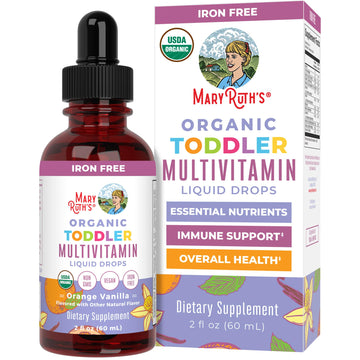 MaryRuth's Toddler Multivitamin | Vitamin A C D E B6 B12 Zinc | Healthy Growth Support | Immunity | Bone Health | Cognitive Function | Organic | Sugar Free | Vegan | Non-GMO | 2 Fl Oz | 30 Day Supply MARYRUTH'S Au supplements