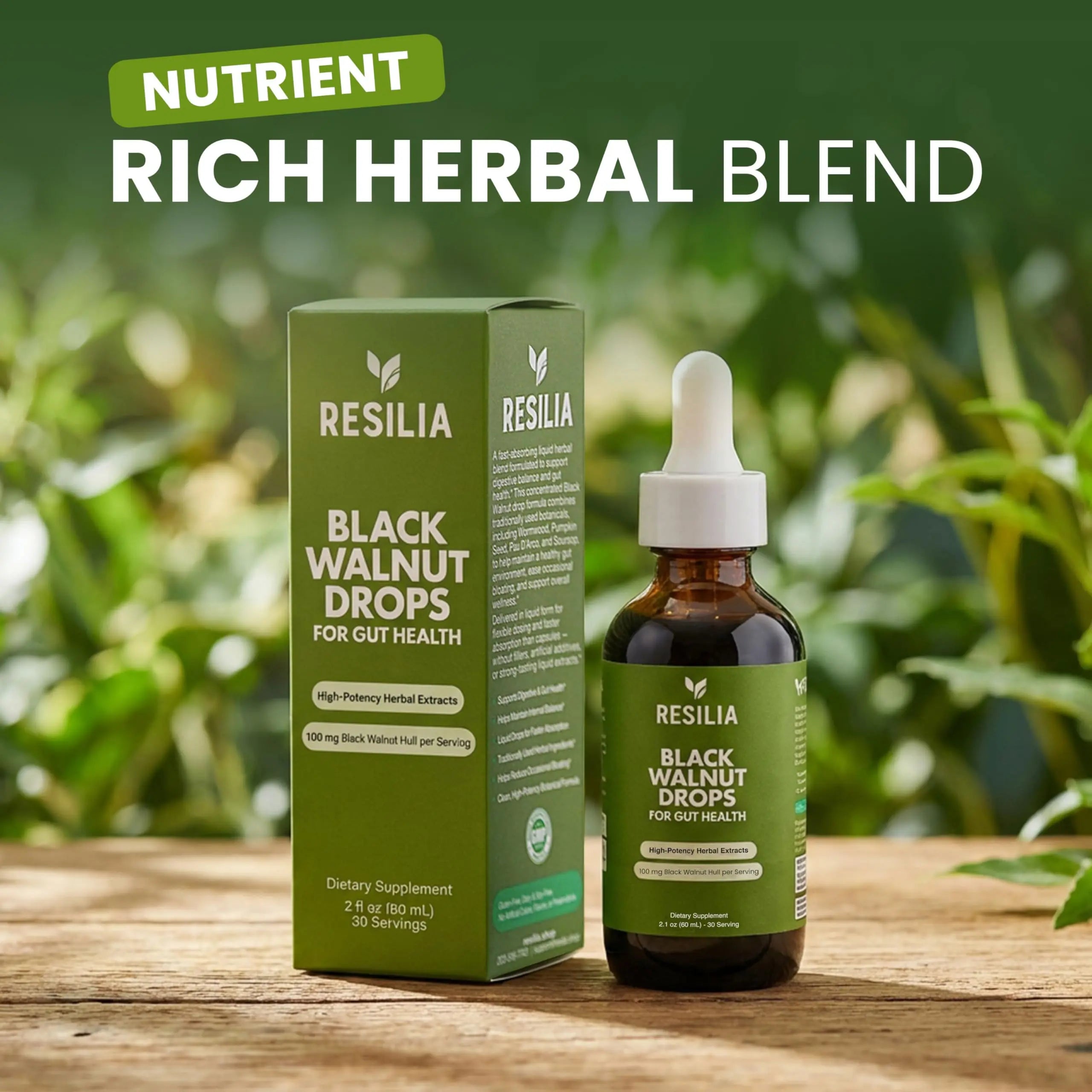 Resilia Herbal Cleanse Liquid Drops – Black Walnut & Wormwood Extract with Pumpkin Seed, Garlic & Turmeric – Alcohol-Free Vegan Tincture for Digestive & Daily Wellness Support, 2 fl oz Resilia Oil Of Oregano Au supplements