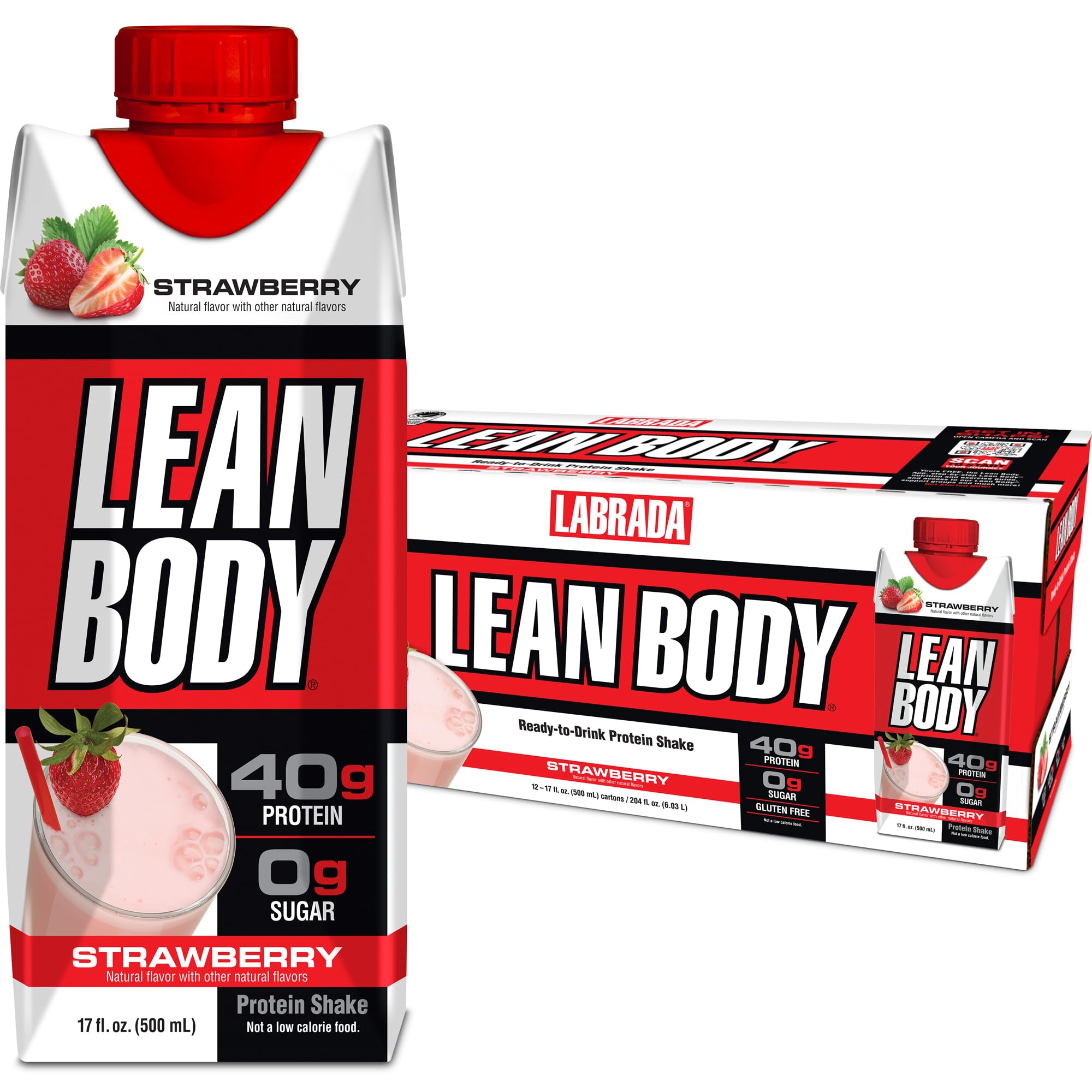 Labrada Lean Body Ready-to-Drink Strawberry Protein Shake, 40g Protein, Whey Blend Labrada Au supplements