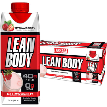 Labrada Lean Body Ready-to-Drink Strawberry Protein Shake, 40g Protein, Whey Blend Labrada Au supplements