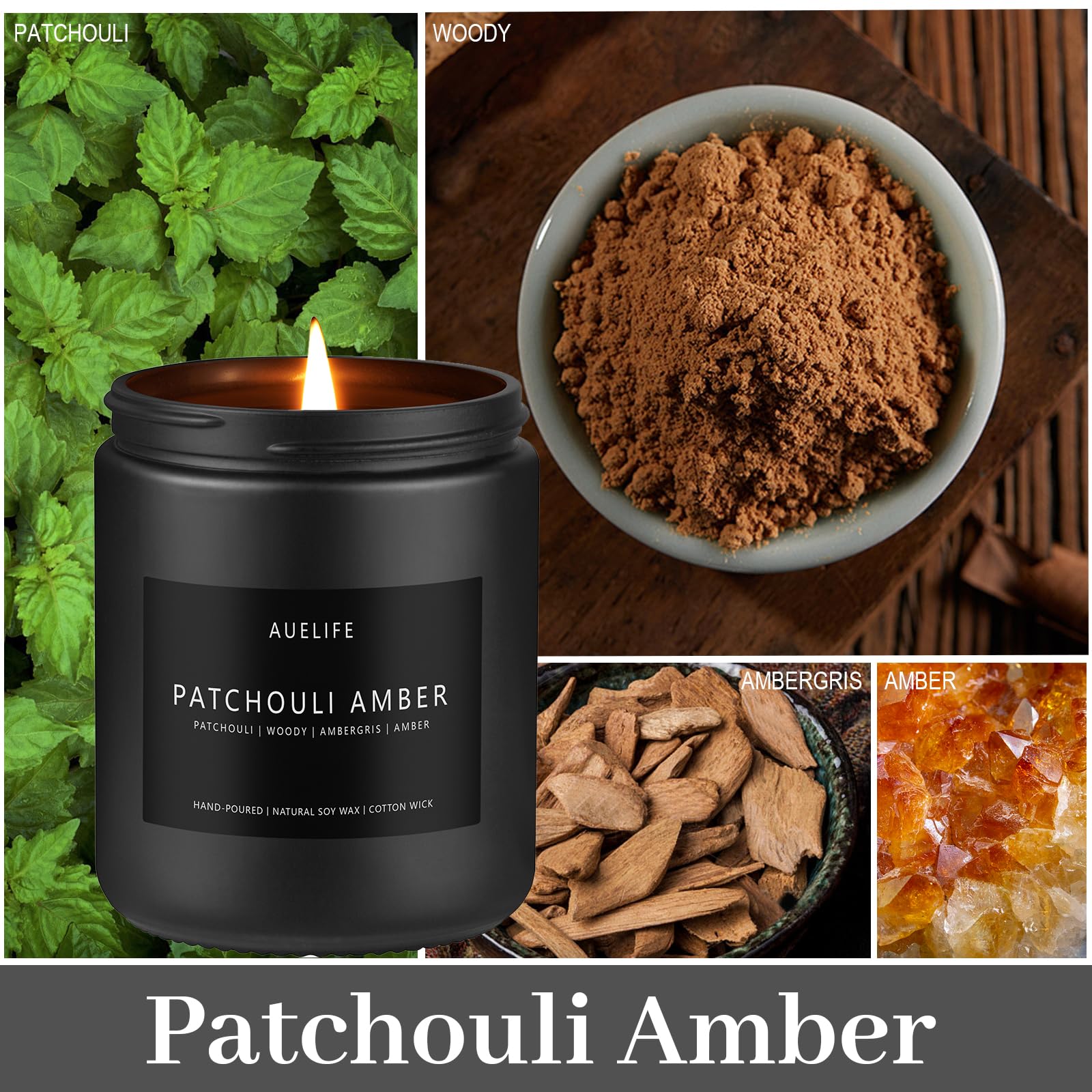Scented Candles Set | Men Candles Set, Candles for Men Scented Candles for Home - 4 Pack Candles Scents Auelife Au supplements