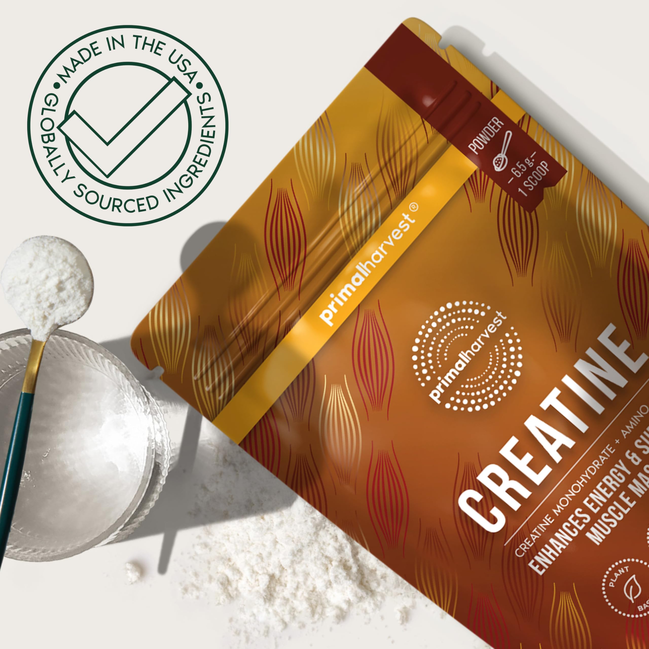 Primal Harvest Creatine Powder Supplement for Men and Women's Fitness, Workouts, and Muscle Growth, to Help Promote Recovery, Strength, Energy, and Endurance (1) Primal Harvest Au supplements