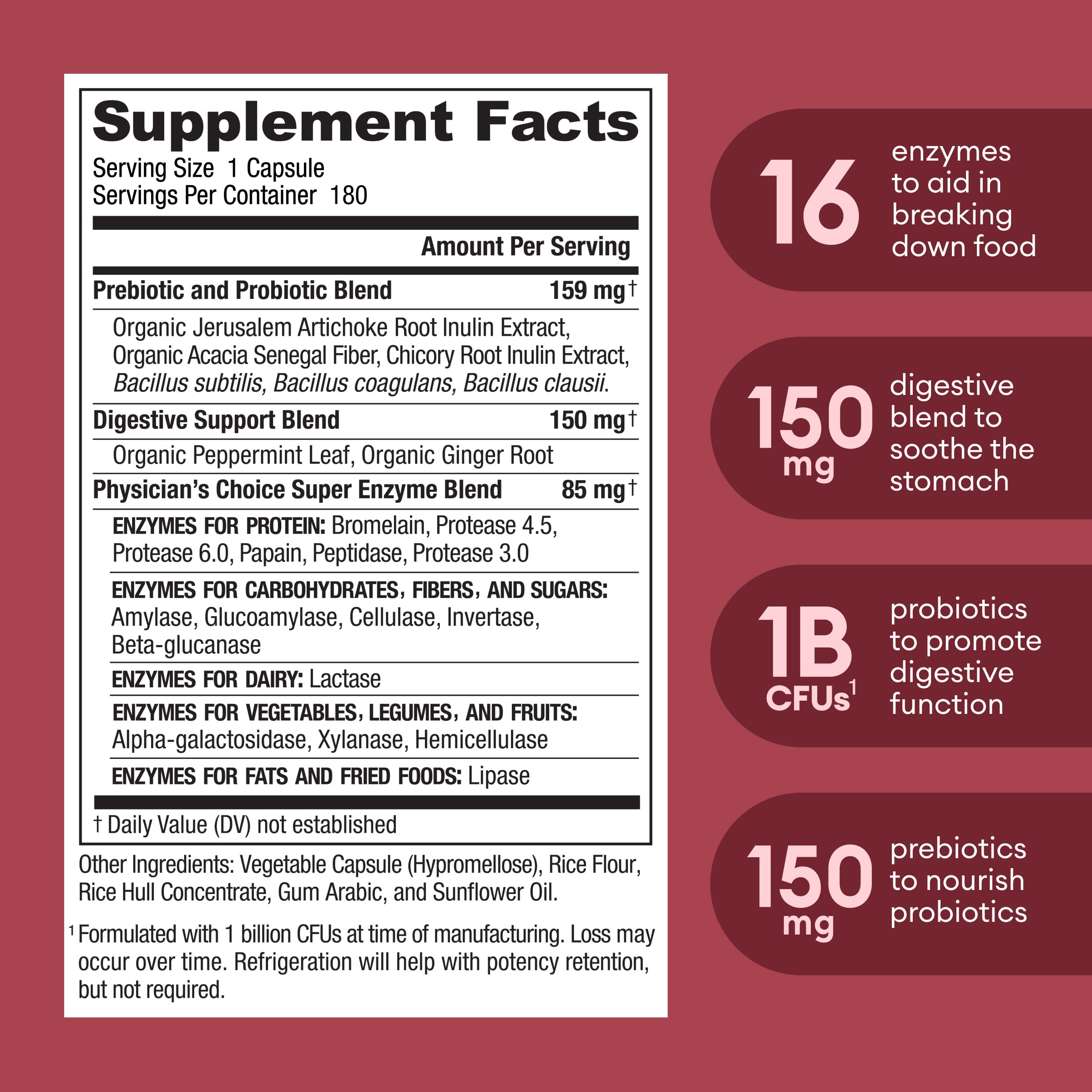 Physician's CHOICE Digestive Enzymes - Multi Enzymes, Bromelain, Organic Prebiotics Physician's CHOICE Au supplements