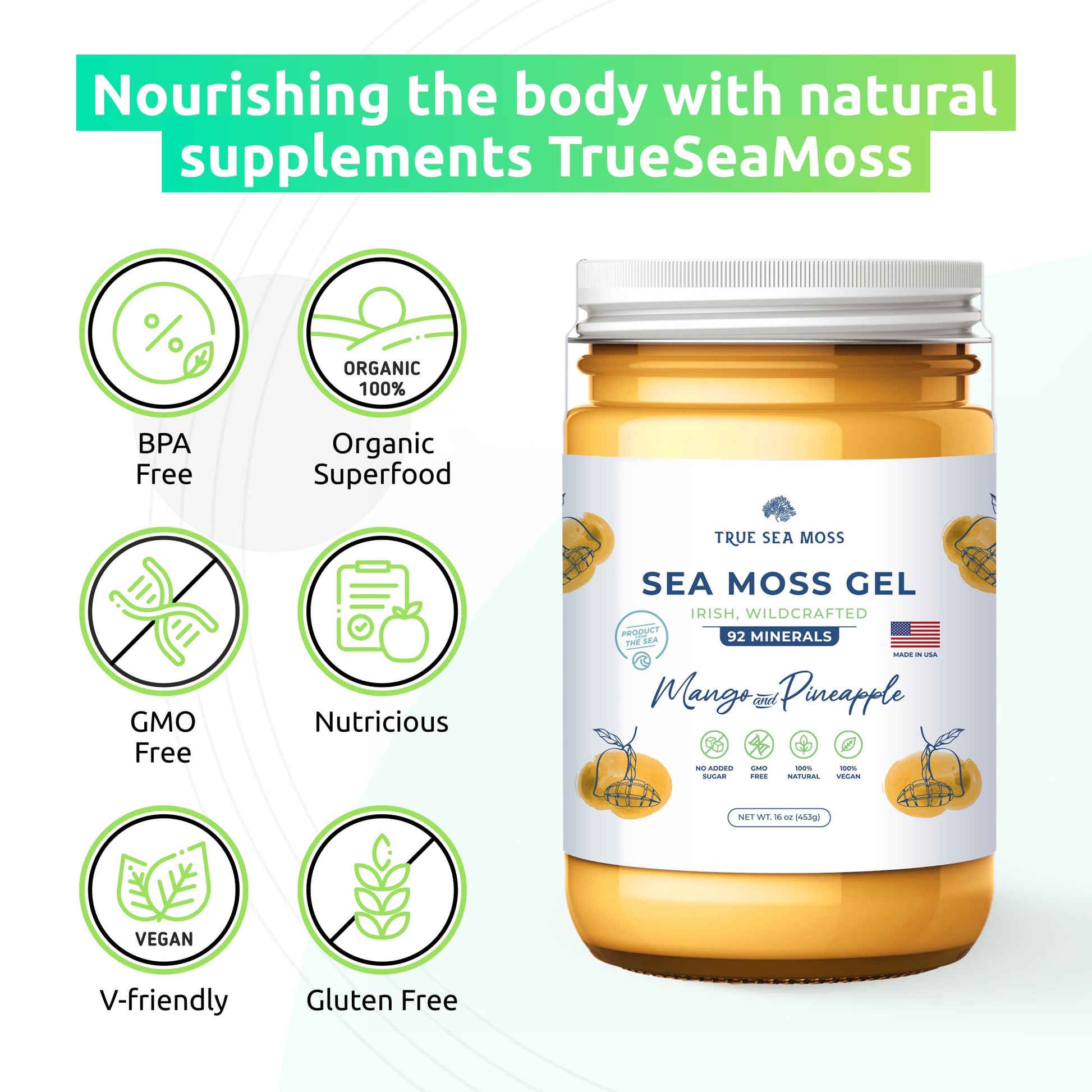TrueSeaMoss Wildcrafted Irish Sea Moss Gel – Nutritious Organic Raw Seamoss Rich TrueSeaMoss Au supplements
