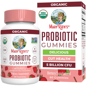 MaryRuth Organics USDA Organic Probiotic Gummies |Probiotics forWomen & Men Digestive Health & Gut Comfort Supplement 5 Billion CFU | Immune & Digestive Support | Vegan | Non-GMO | 60 Count MARYRUTH'S Au supplements