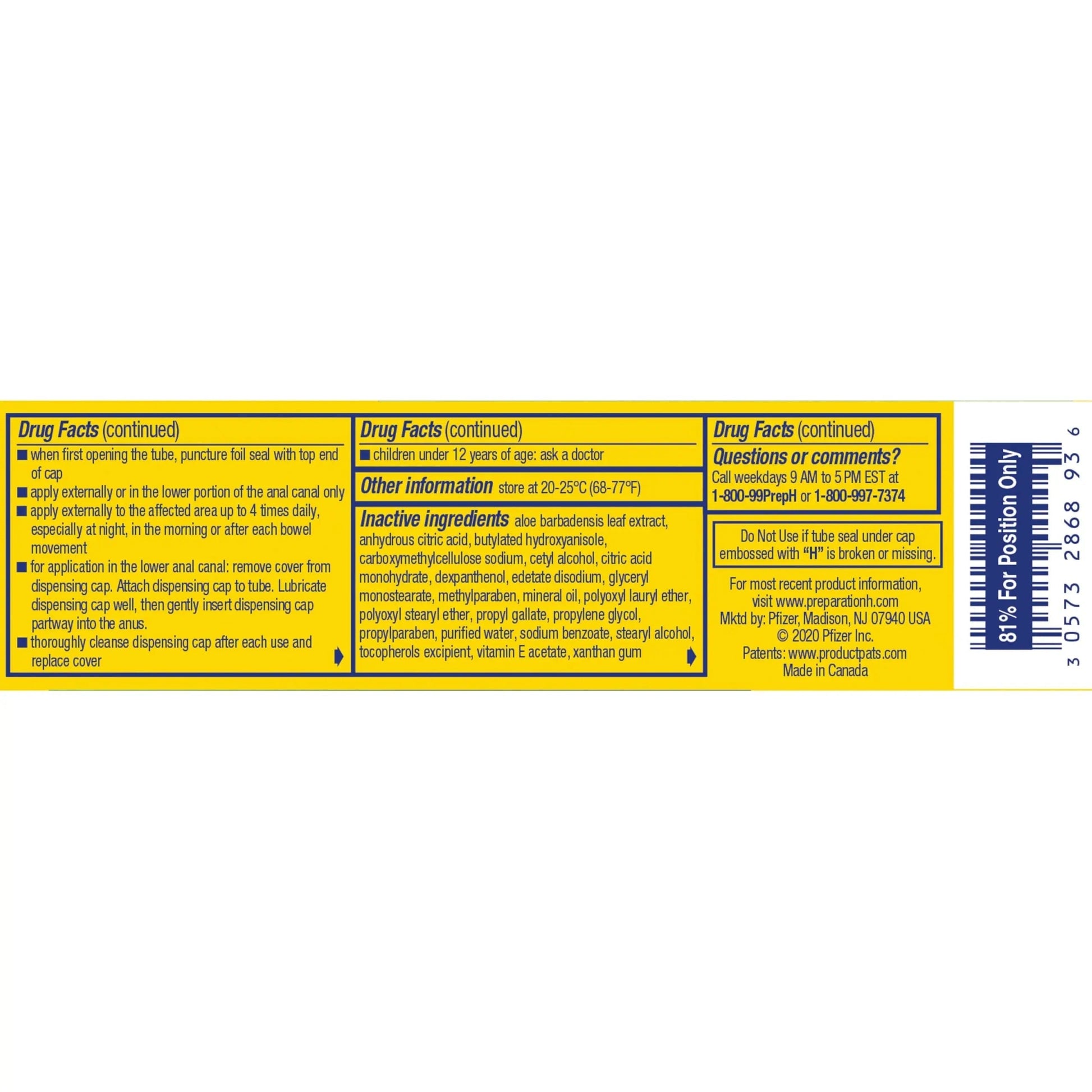 Preparation H Hemorrhoid Symptom Treatment Cream (0.9 Ounce Tube), Maximum Strength Multi-Symptom Pain Relief with Aloe Preparation H Au supplements