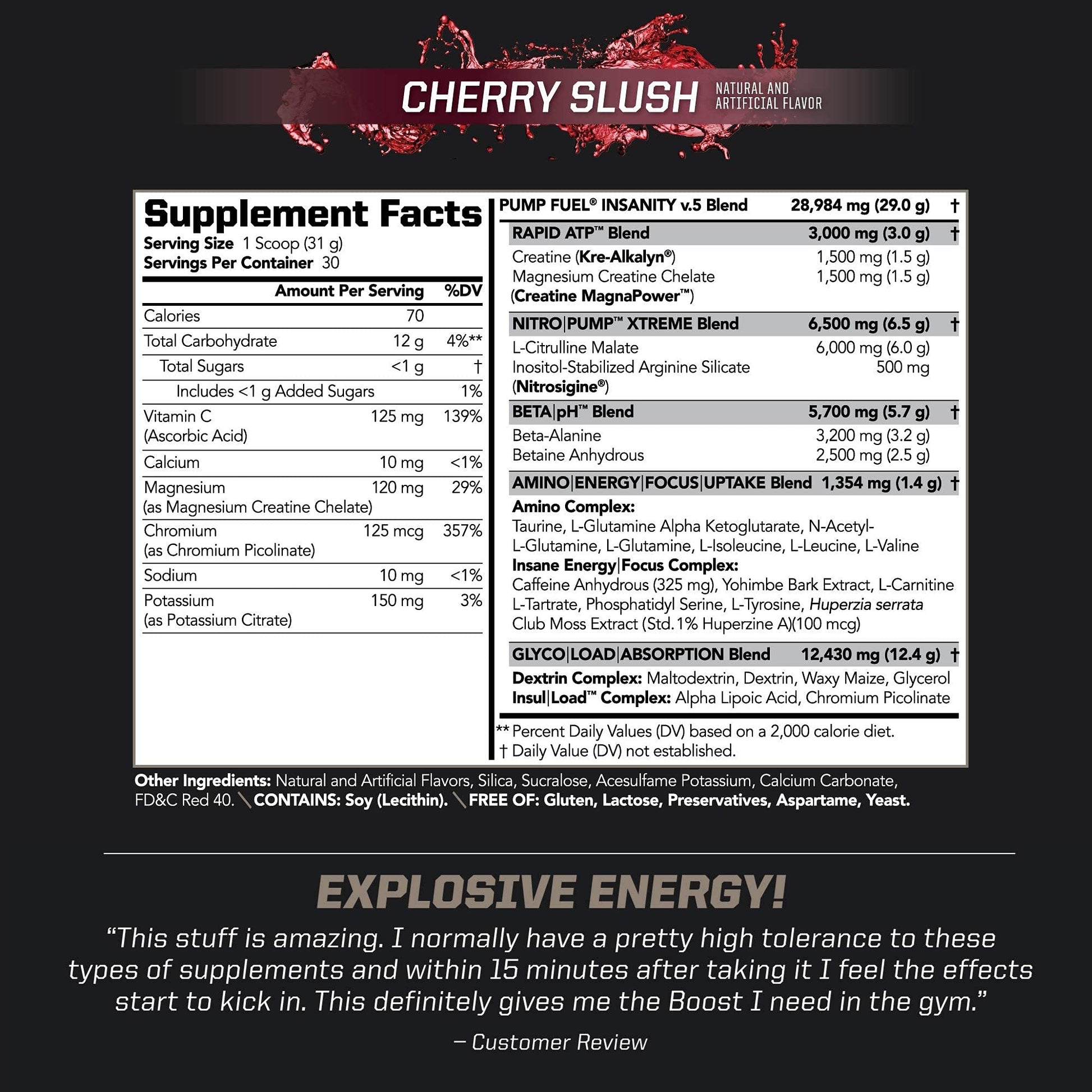 PMD Sports Ultra Pump Fuel Insanity - Pre Workout – Cherry Slush (30 Servings) PMD Au supplements