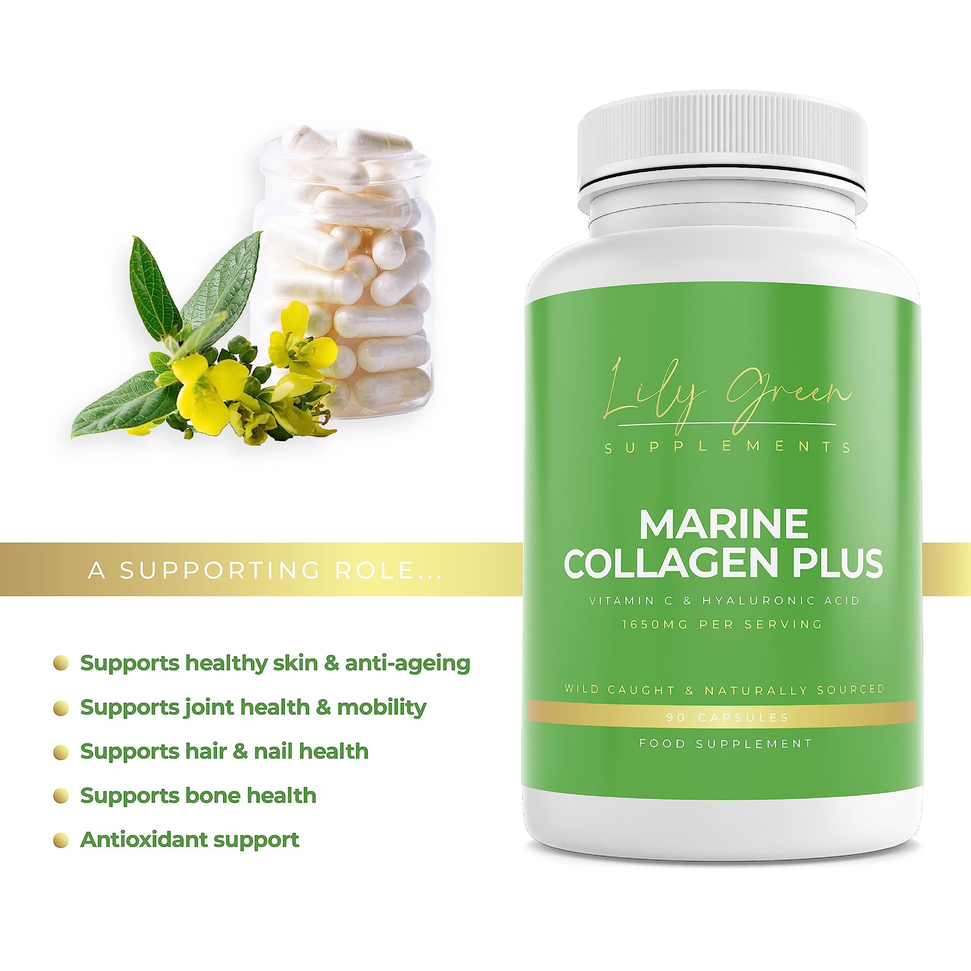 Lily Green | Marine Collagen with Hyaluronic Acid & Vitamin C - 1650mg per Serving Lily Green Supplements Au supplements