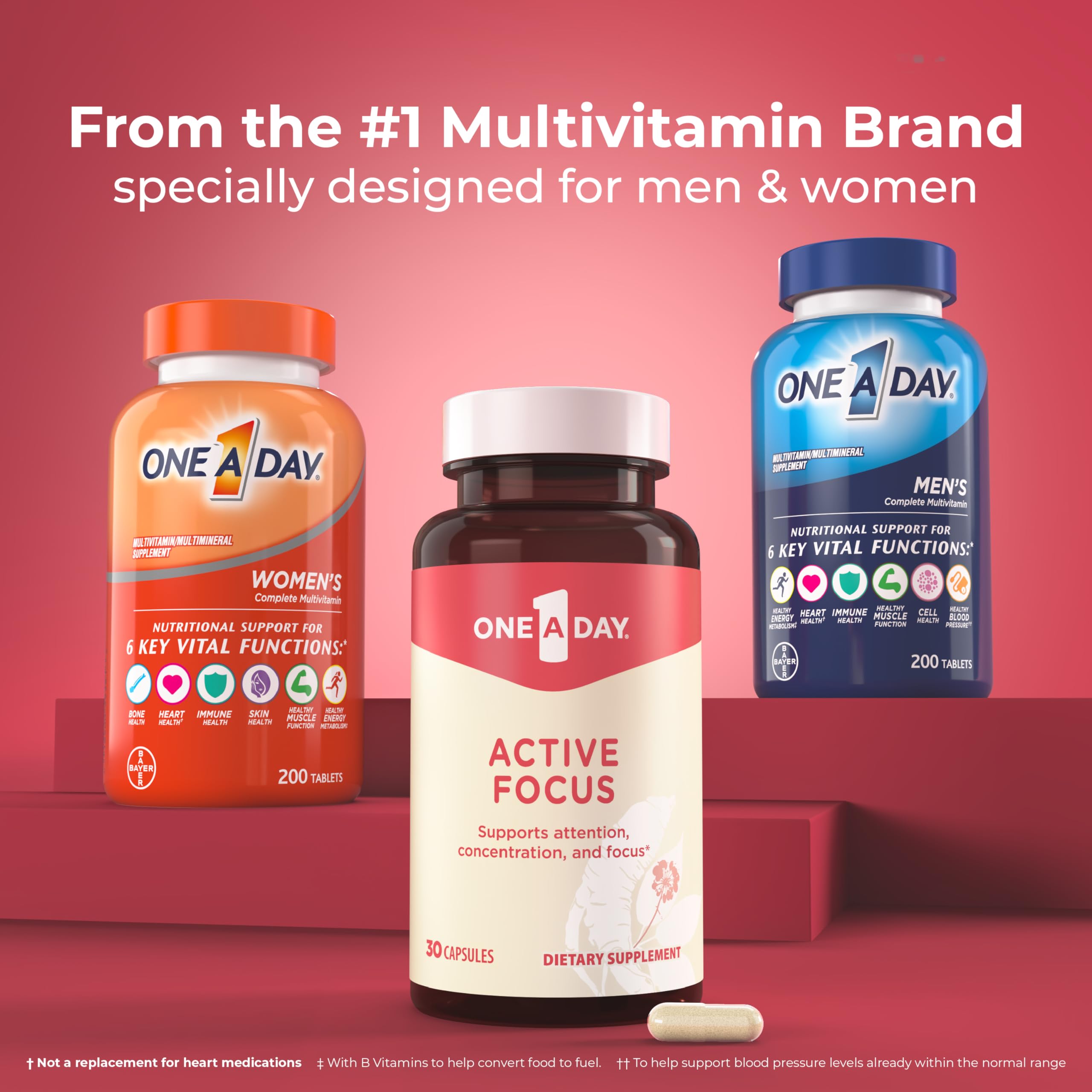 ONE A DAY Bundle Multivitamin for Women 200 Count Tablets Active Focus Supplement ONE A DAY Au supplements