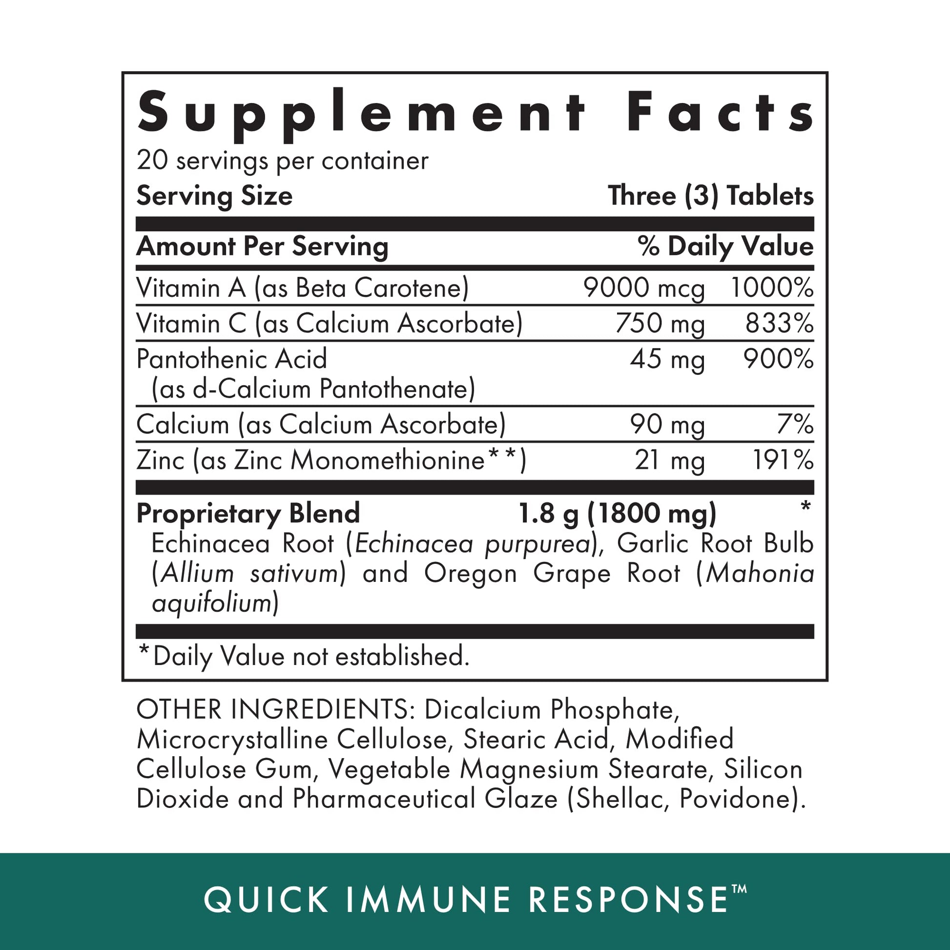 Michael's Health Naturopathic Programs Quick Immune Response - 60 Vegetarian Tablets - Immune System Support - With Vitamin A, Vitamin C & Zinc - 20 Servings MICHAEL'S Au supplements