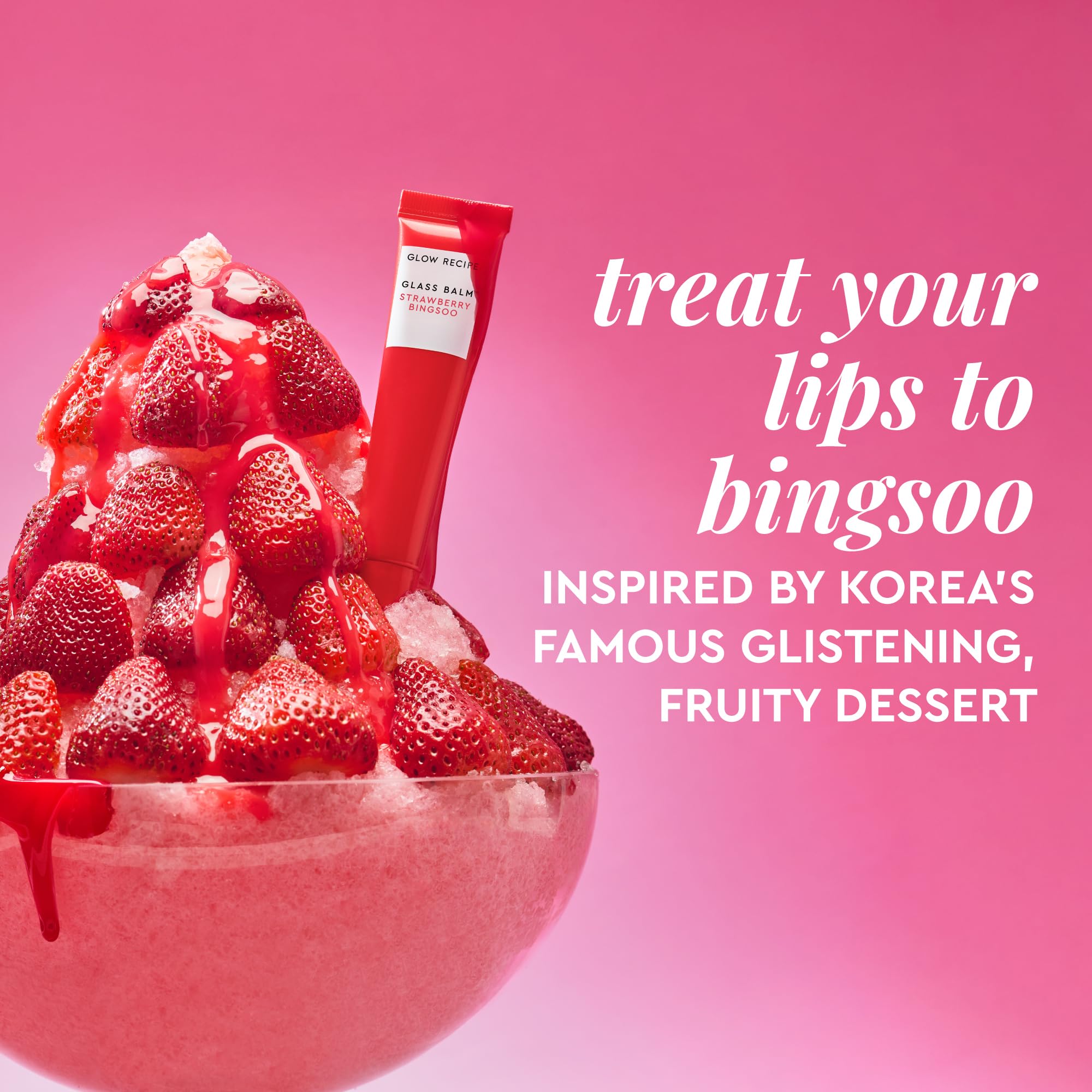 Glow Recipe Glass Balm Lip Treatment - 12Hr Hydrating Lip Balm & Moisturizer with Hyaluronic Acid to Smooth, Plump & Protect from Dryness - Sheer Pinky Red Tint, Strawberry Bingsoo (15 ml) Glow Recipe Au supplements