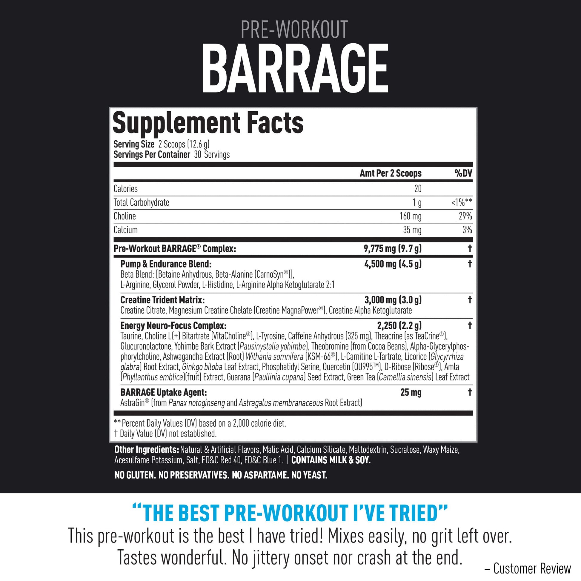 (CORE)ACTIVE Barrage Pre Workout Powder - Preworkout for Women & Men, Creatine (CORE)ACTIVE Au supplements
