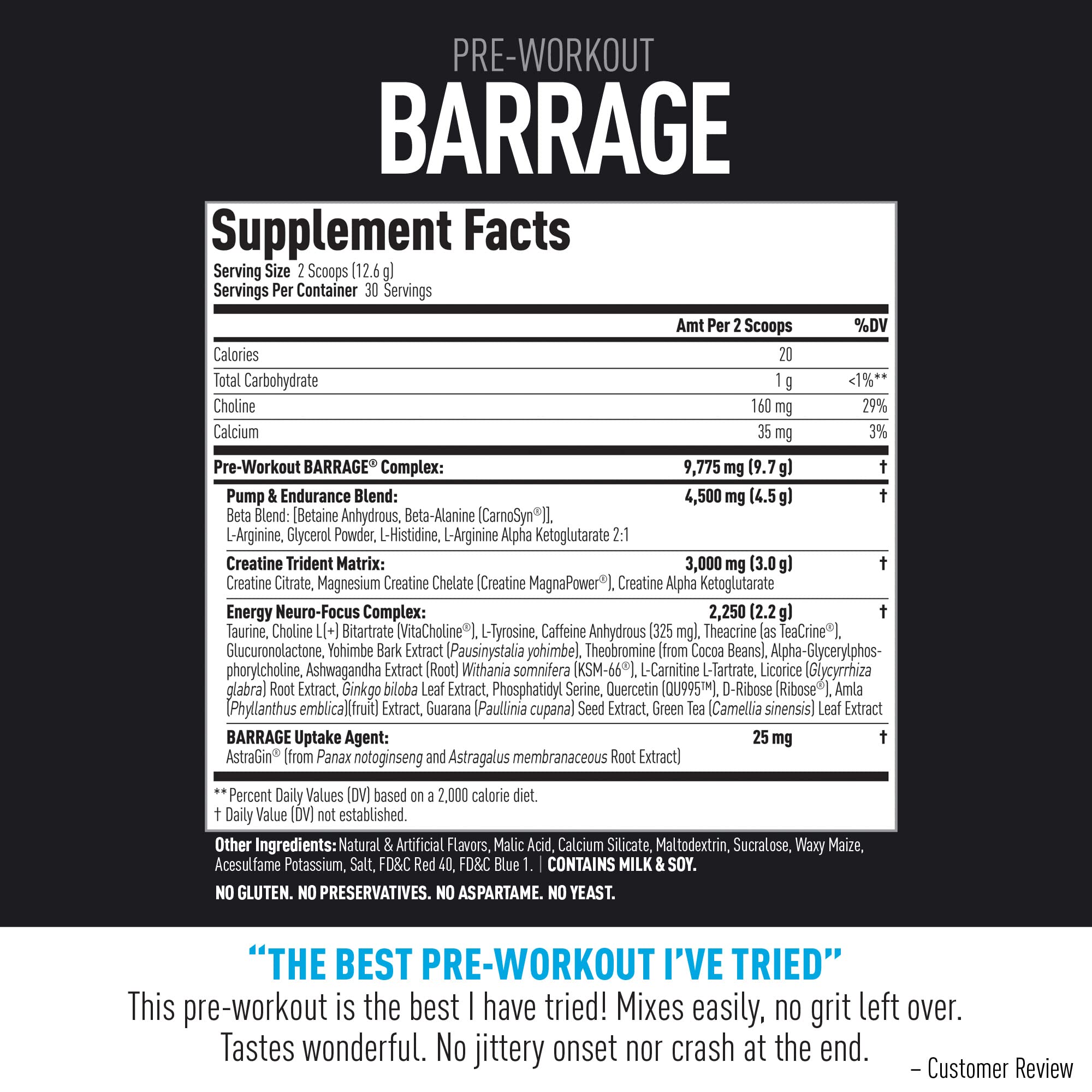 (CORE)ACTIVE Barrage Pre Workout Powder - Preworkout for Women & Men, Creatine (CORE)ACTIVE Au supplements