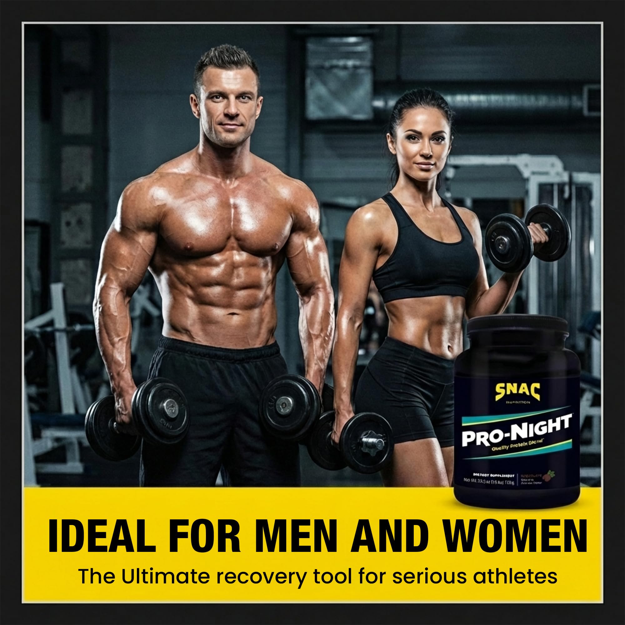 SNAC Pro-Night Protein Powder Blend - Quality Protein Powder for Men and Women, Nighttime Recovery, High Protein Supplement, Supports Muscle Repair, 26g Protein per Serving, Chocolate Flavor, 1.6 lbs SNAC Au supplements