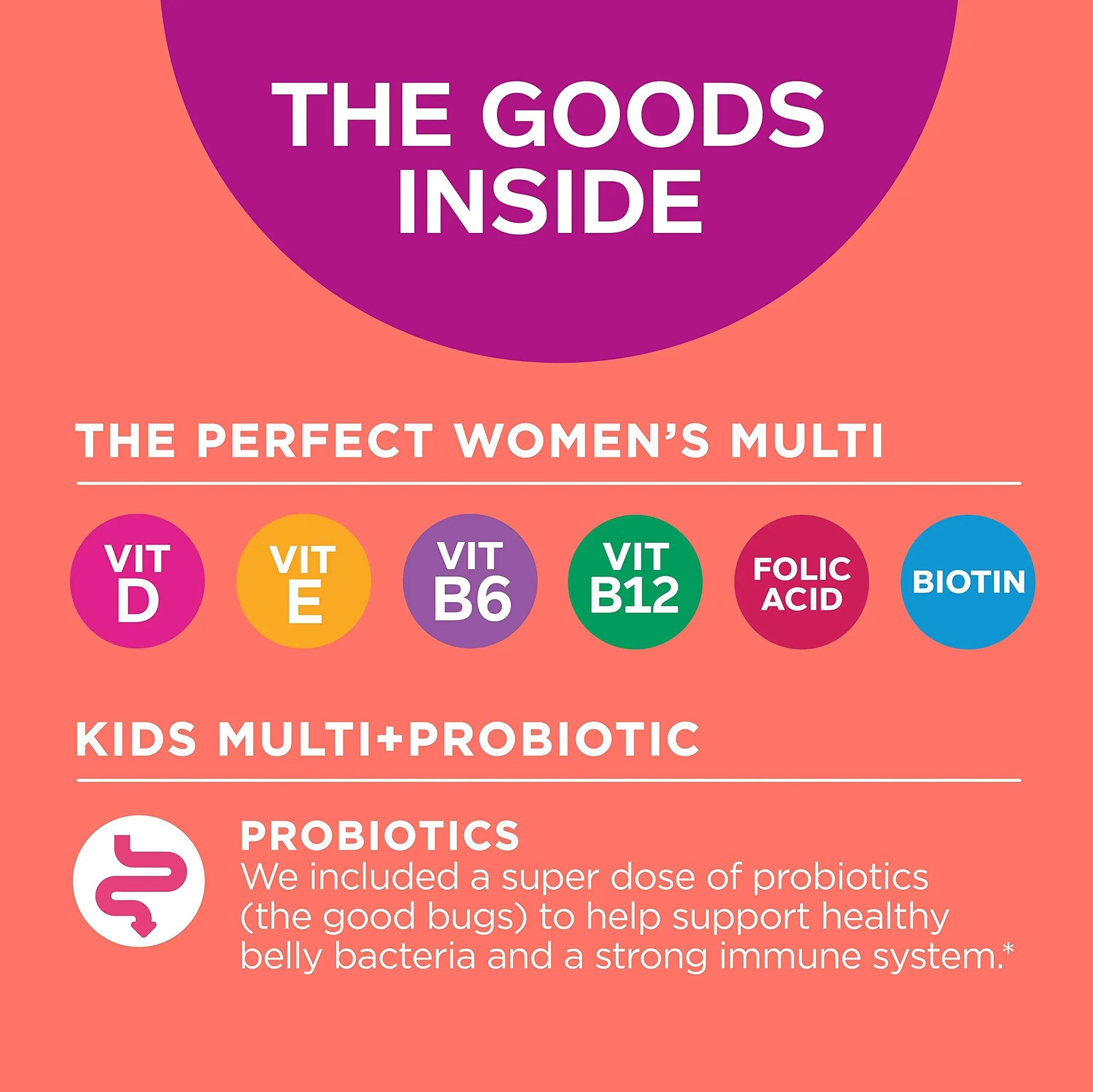 OLLY Gift, Family 2 Pack: Women's Multivitamin Gummy (90 Count), Kids Multivitamin + Probiotic Gummy (70 Count), Vitamins A, D, C, E, B, Chewable Supplement OLLY Au supplements