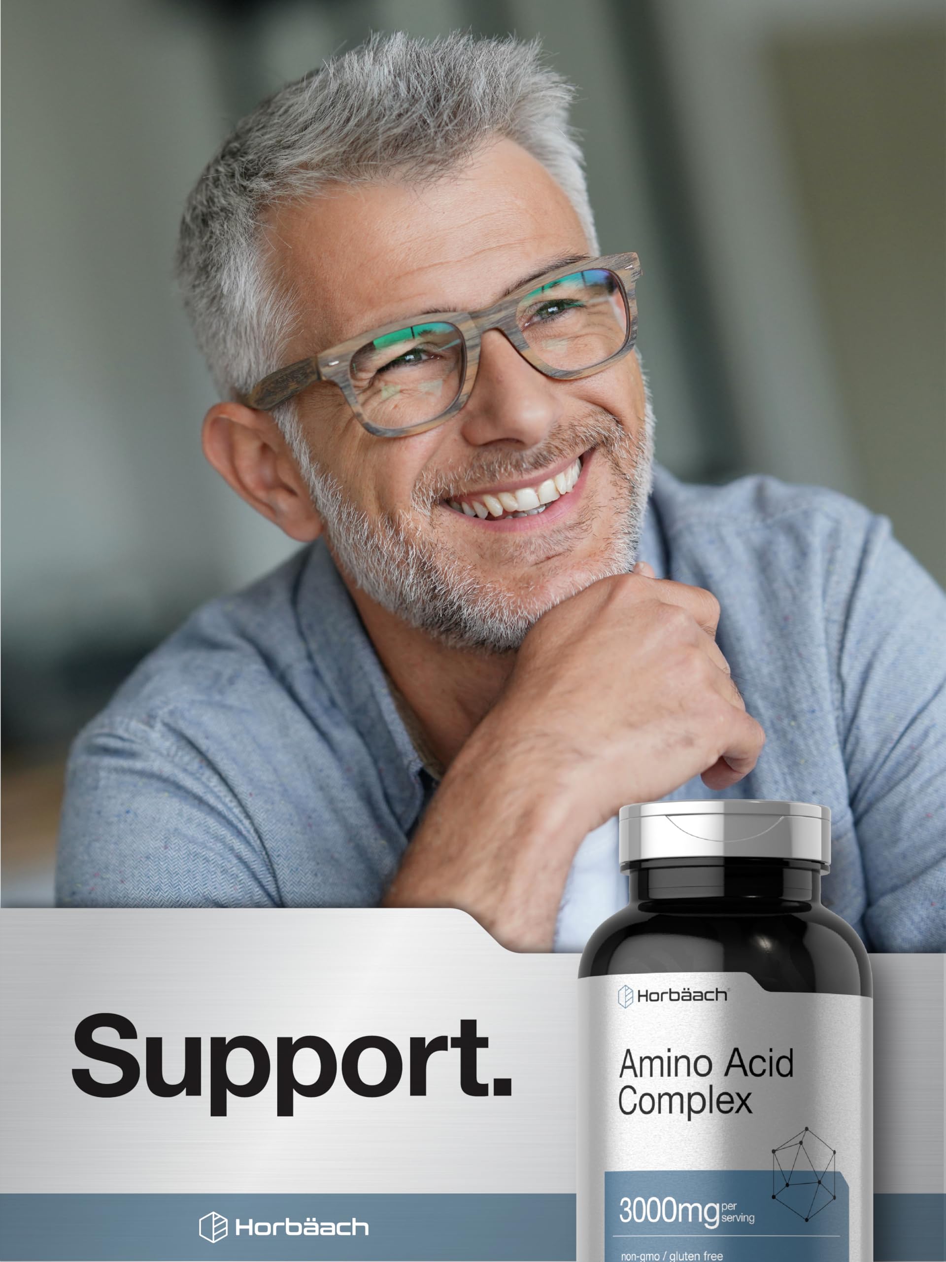 Horbäach Amino Acid Complex 3000mg | 250 Caplets | Non-GMO, Gluten Free Supplement Horbäach Au supplements
