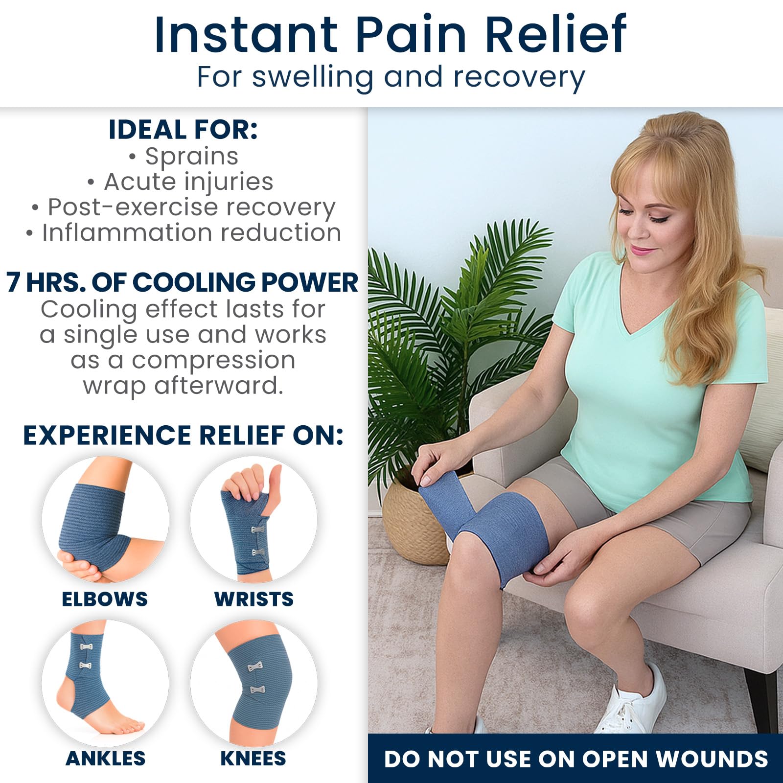 Dr Pat's Ice Tape - Cooling Bandage Wrap Athletic Tape - Compression Instant Cold Compress Wrap with Menthol - Elastic, Athletic for Sore Muscles, Pain Relief Now, Swelling, Recovery, Sports Dr. Pat's buy supplements Au