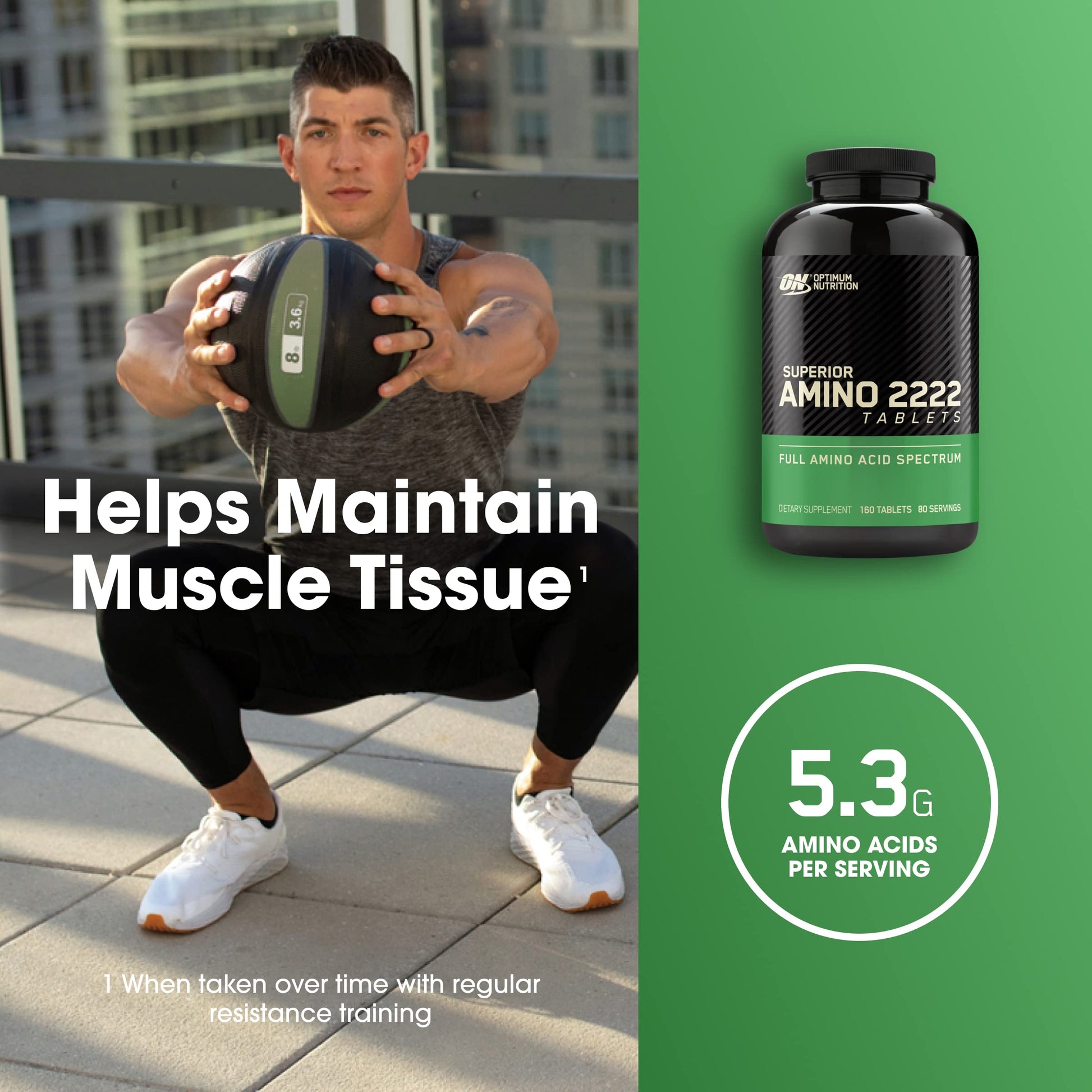 Optimum Nutrition Superior Amino 2222 Tablets, Complete Essential Amino Acids, EAAs Optimum Nutrition Au supplements