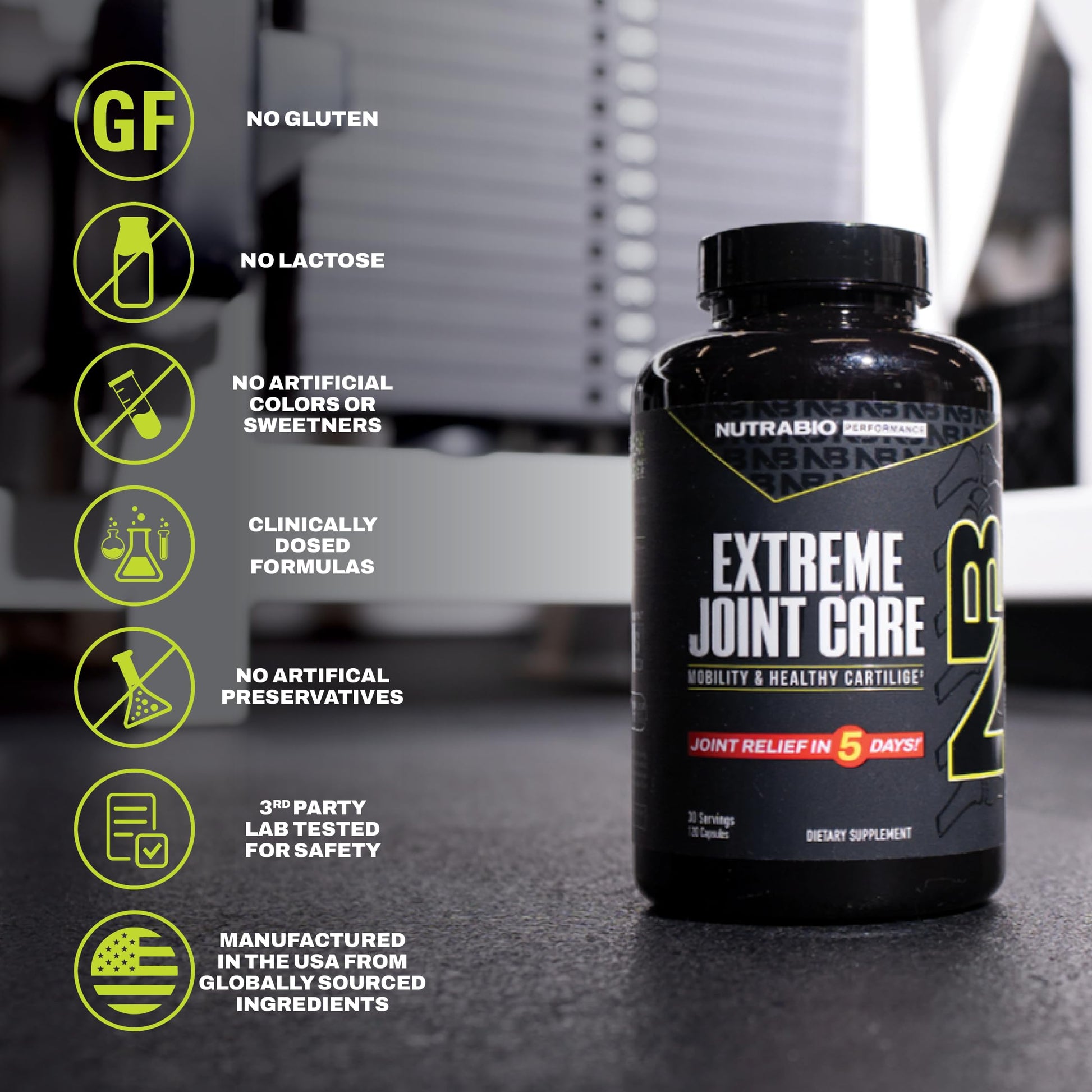 NutraBio Extreme Joint Care - Joint Support Supplement - Joint Health Supplement, Supports Joints, Mobility, and Cartilage - 120 Capsules NutraBio Au supplements
