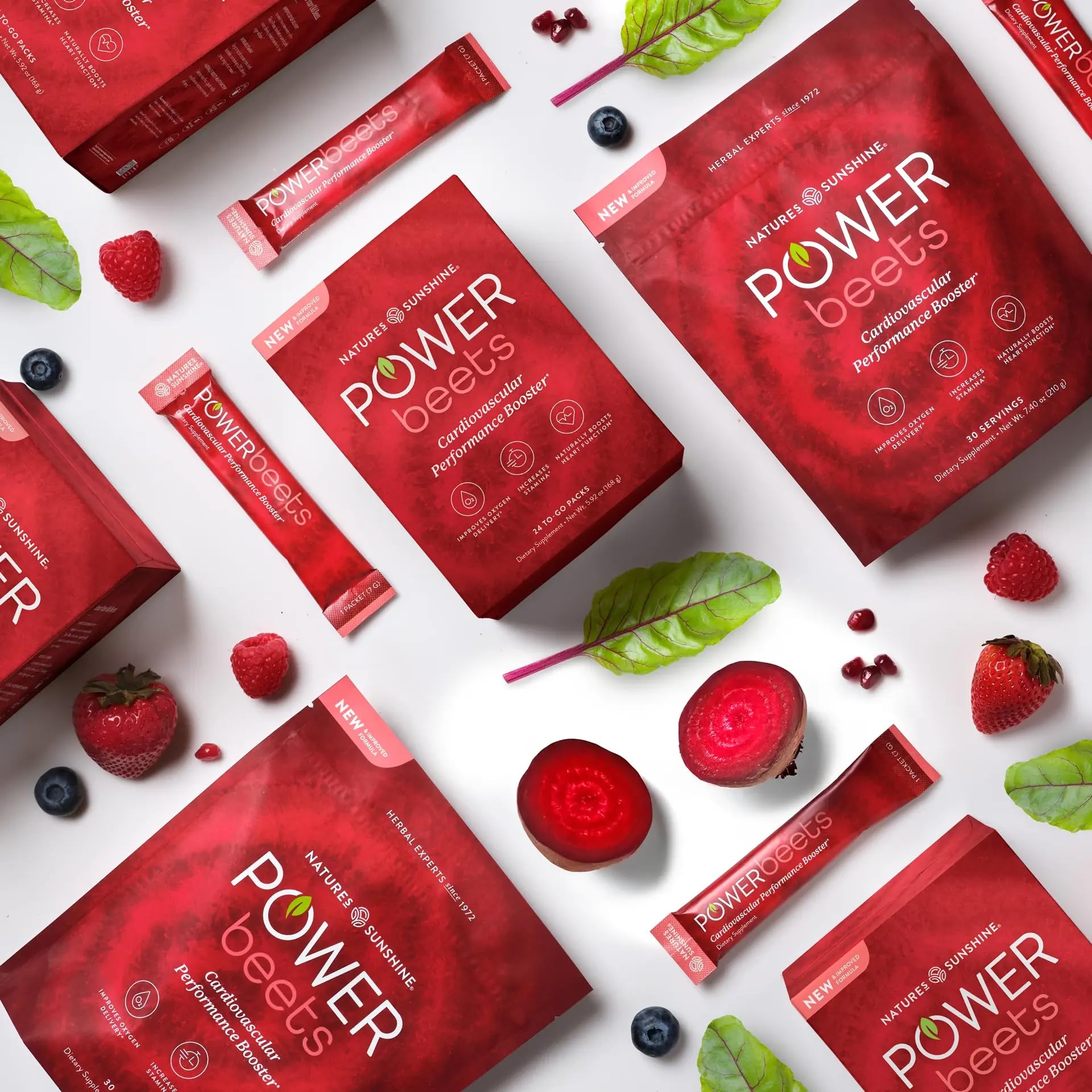 Nature's Sunshine Power Beets – Patented Nutrient Blend of Beet Root Powder and Nutrients to Promote Performance, Mental Clarity, & Vitality – Non-GMO, Soy & Gluten Free – 24 to-Go Packs Nature's Sunshine Au supplements