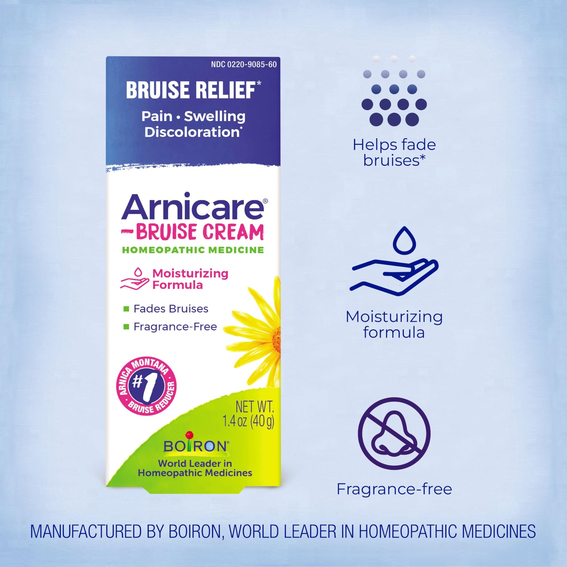Boiron Arnicare Bruise Cream for Pain Relief from Bruising and Swelling or Discoloration from Injury - 1.4 oz Boiron Au supplements