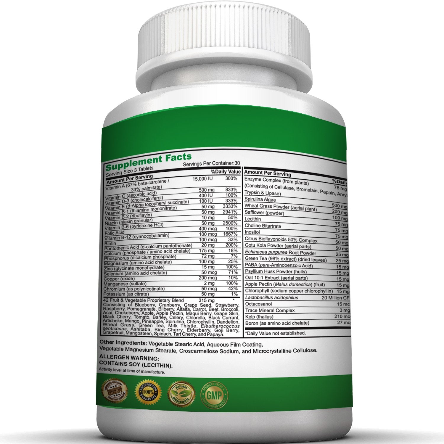 Pure Heathland Non-GMO Super Daily Multivitamin for Adults – 42 Natural Fruits & Vegetables Blend with 21 Essential Vitamins & Minerals – Vegan Coating Tablets, 90 Count, Made in USA Pure Healthland Au supplements