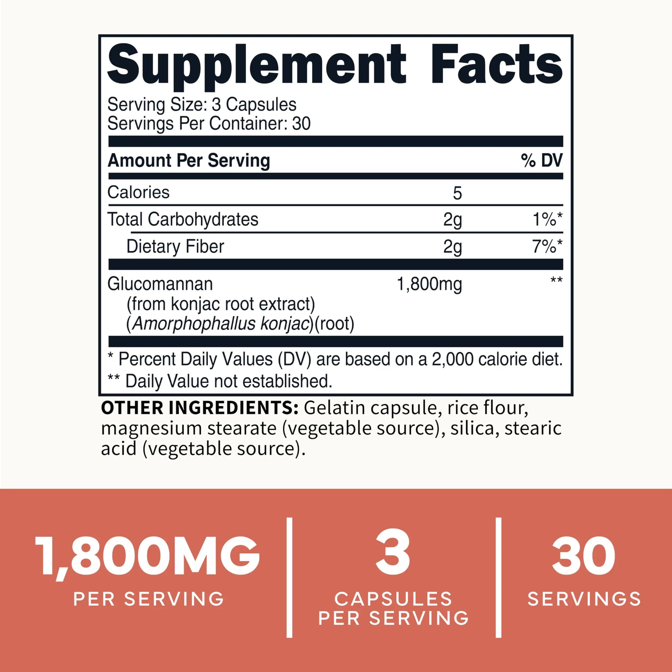 Type Zero Clean Glucomannan Konjac Root Extract (90 Capsules)(1,800 MG Per Serving) - 30 Servings, Non-GMO, Gluten Free Type Zero Au supplements