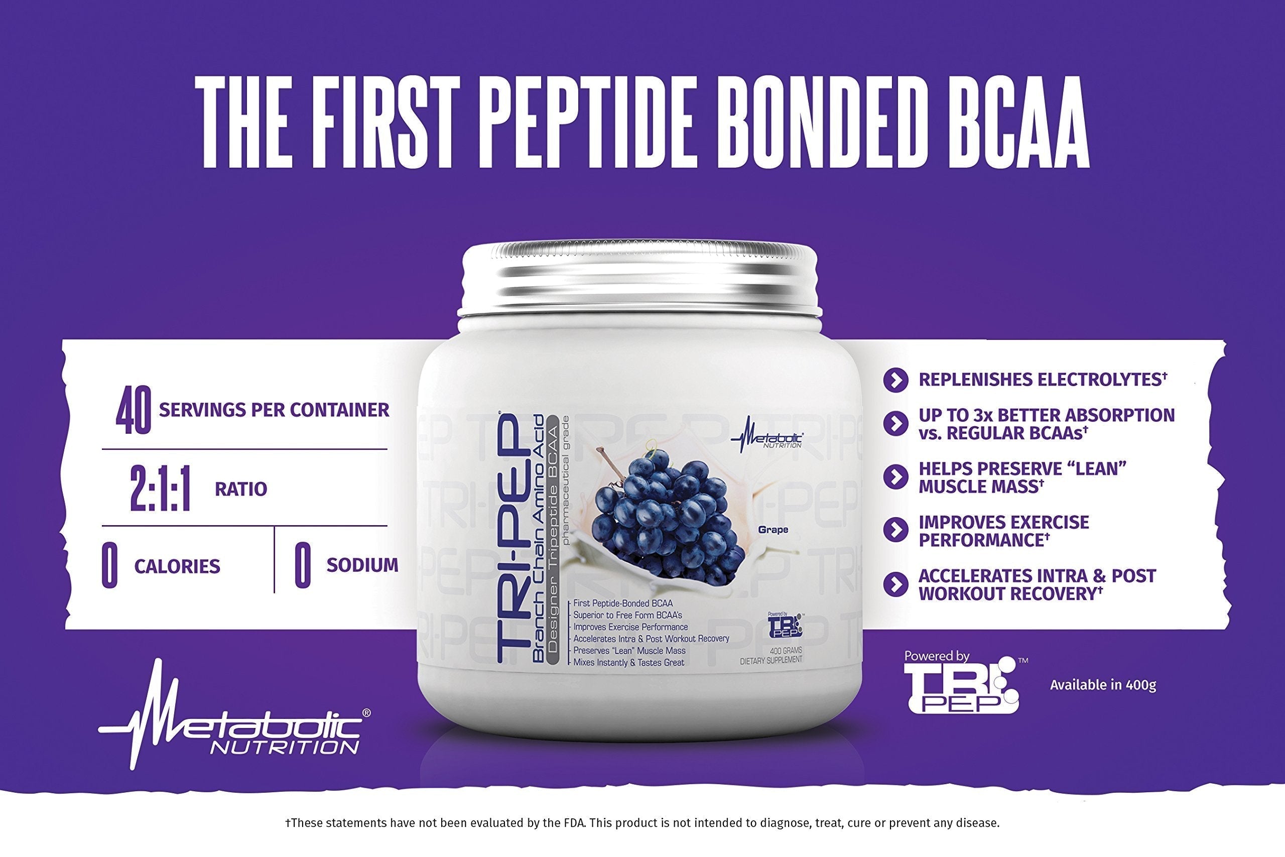 Metabolic Nutrition | TRIPEP - Tri-Peptide Branch Chain Amino Acid, BCAA Powder Metabolic Nutrition Au supplements