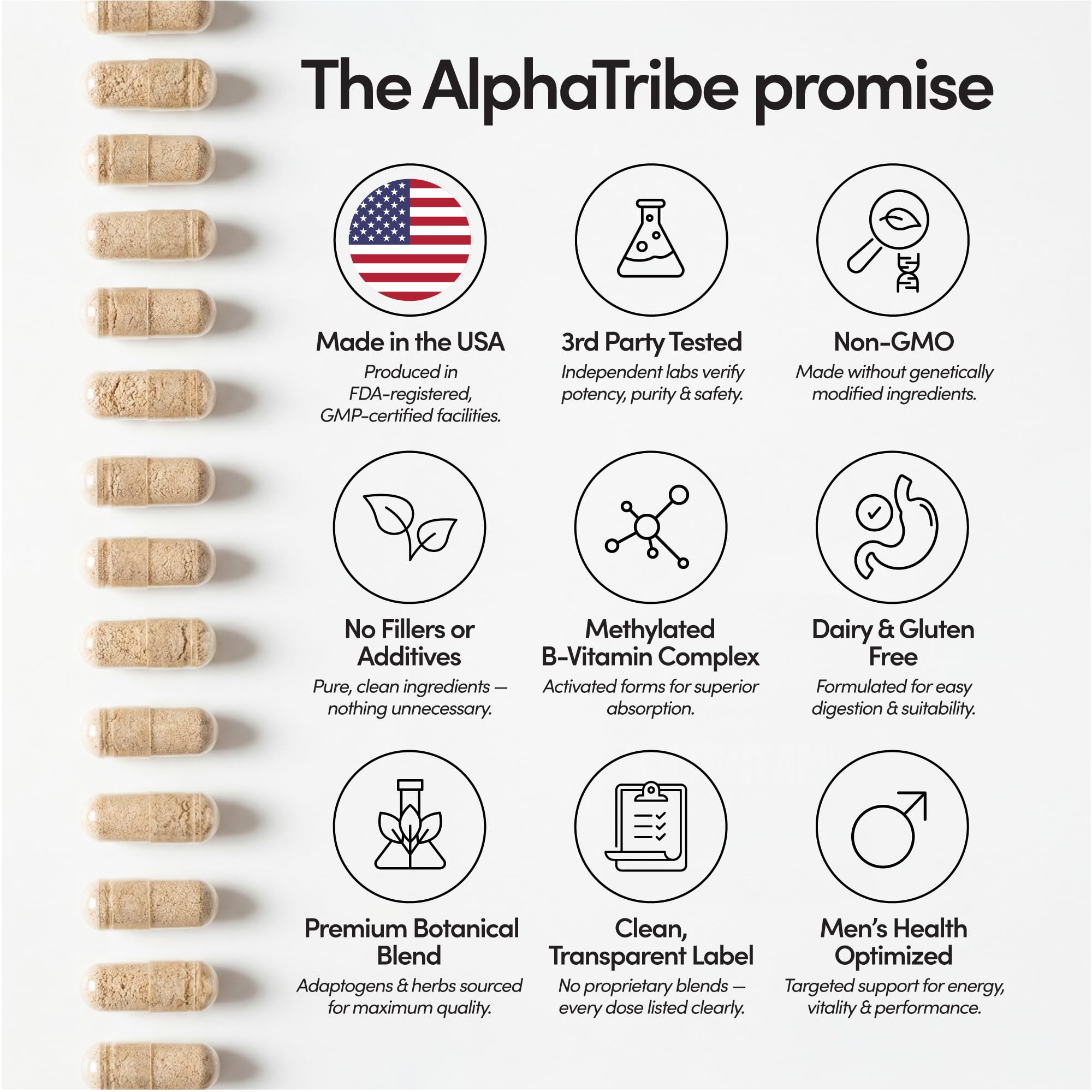 Alpha Tribe Multivitamin for Men & Organizer w/Seamoss Black Seed Oil Ashwagandha Burdock Root Turmeric Bladderwrack Vitamin C | Daily Men's Vitamins & Minerals Supplement | 60 Count Alpha Tribe Au supplements