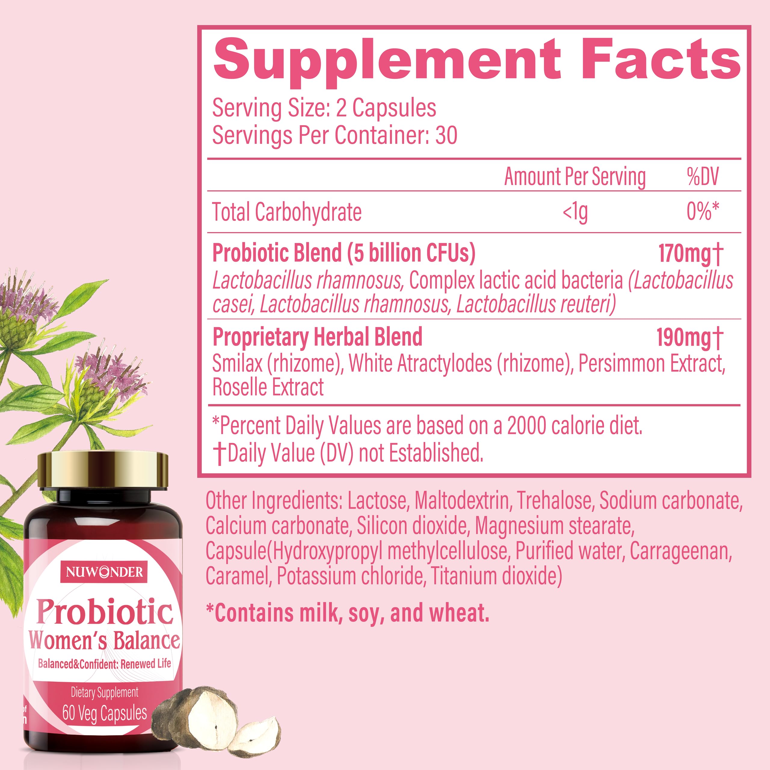 NUWONDER Women's probiotic - Natural Vaginal Support Supplement, Balanced & Confident NUWONDER Au supplements