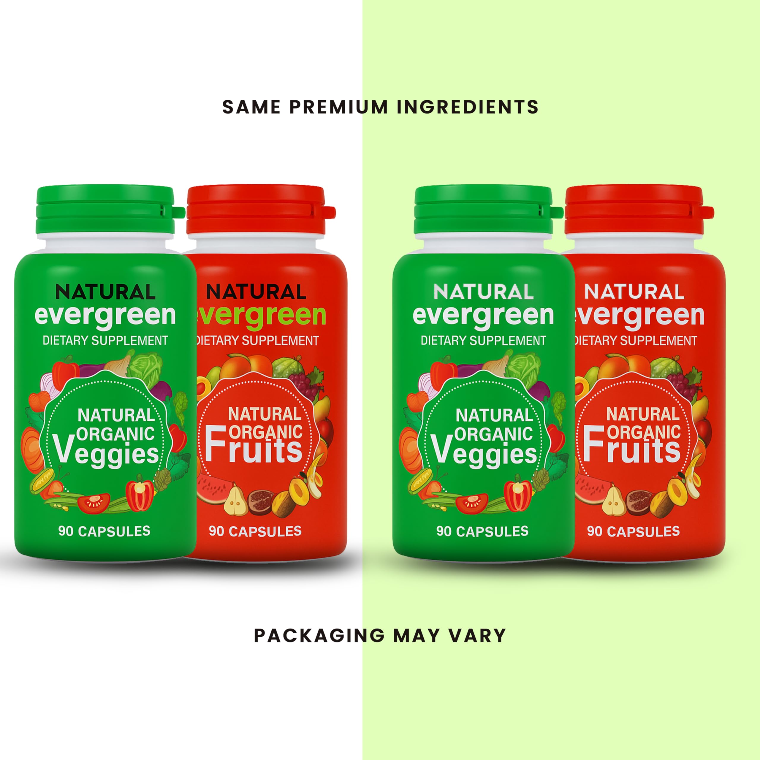 Fruit and Veggies Supplement – 100% Natural Super Greens Blend with Fruits & Vegetables | Veggie Capsules for Adults & Kids | Daily Nutrient Support Packed with Natural Vitamins & Minerals Natural Evergreen Au supplements