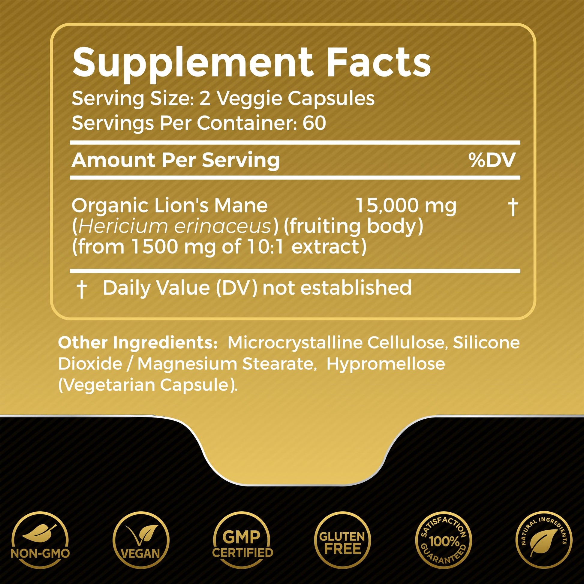 Lions Mane Supplement Capsules - 120 Count - Mushroom Supplement, Brain Supplements WELLNESS LABSRX Au supplements