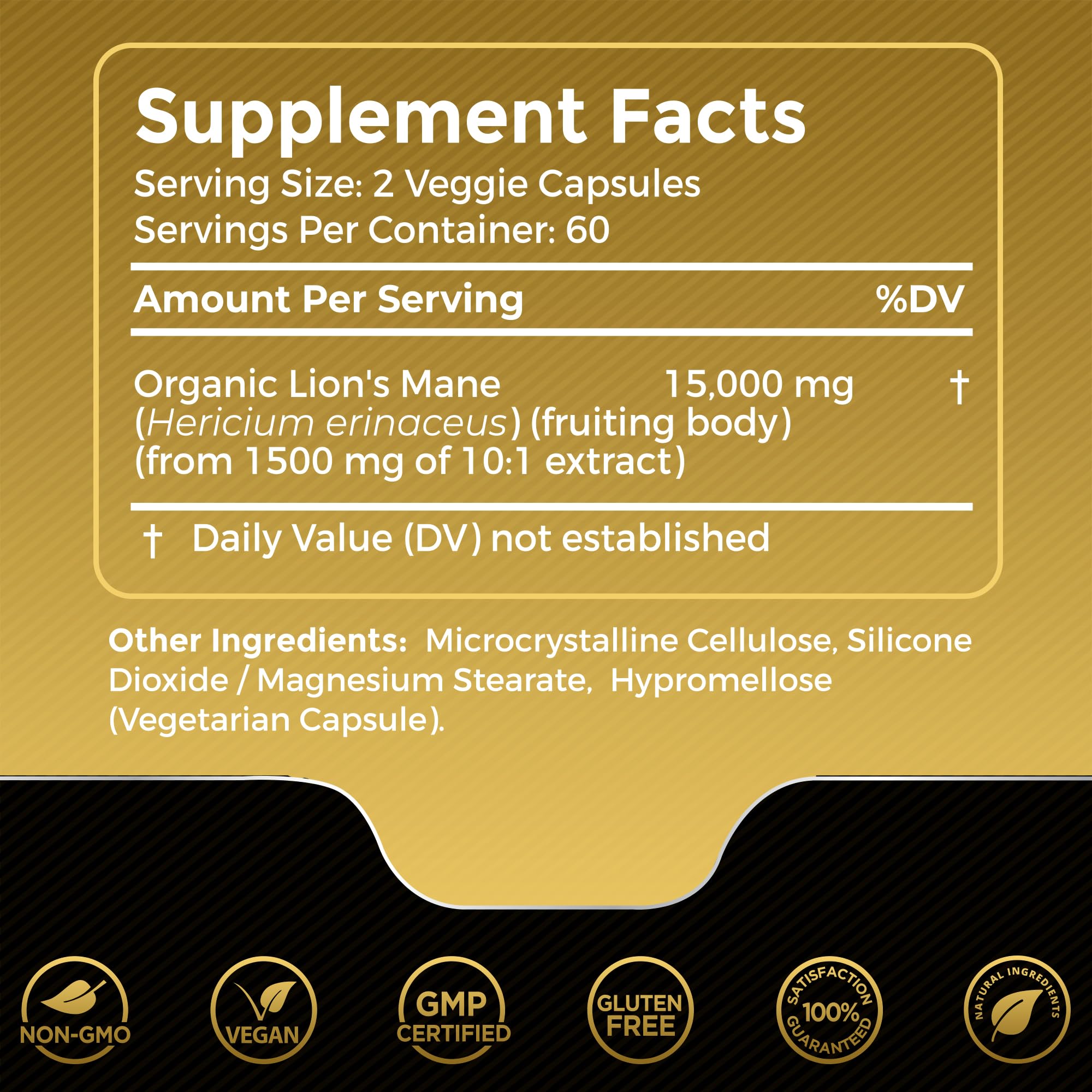 Lions Mane Supplement Capsules - 120 Count - Mushroom Supplement, Brain Supplements WELLNESS LABSRX Au supplements