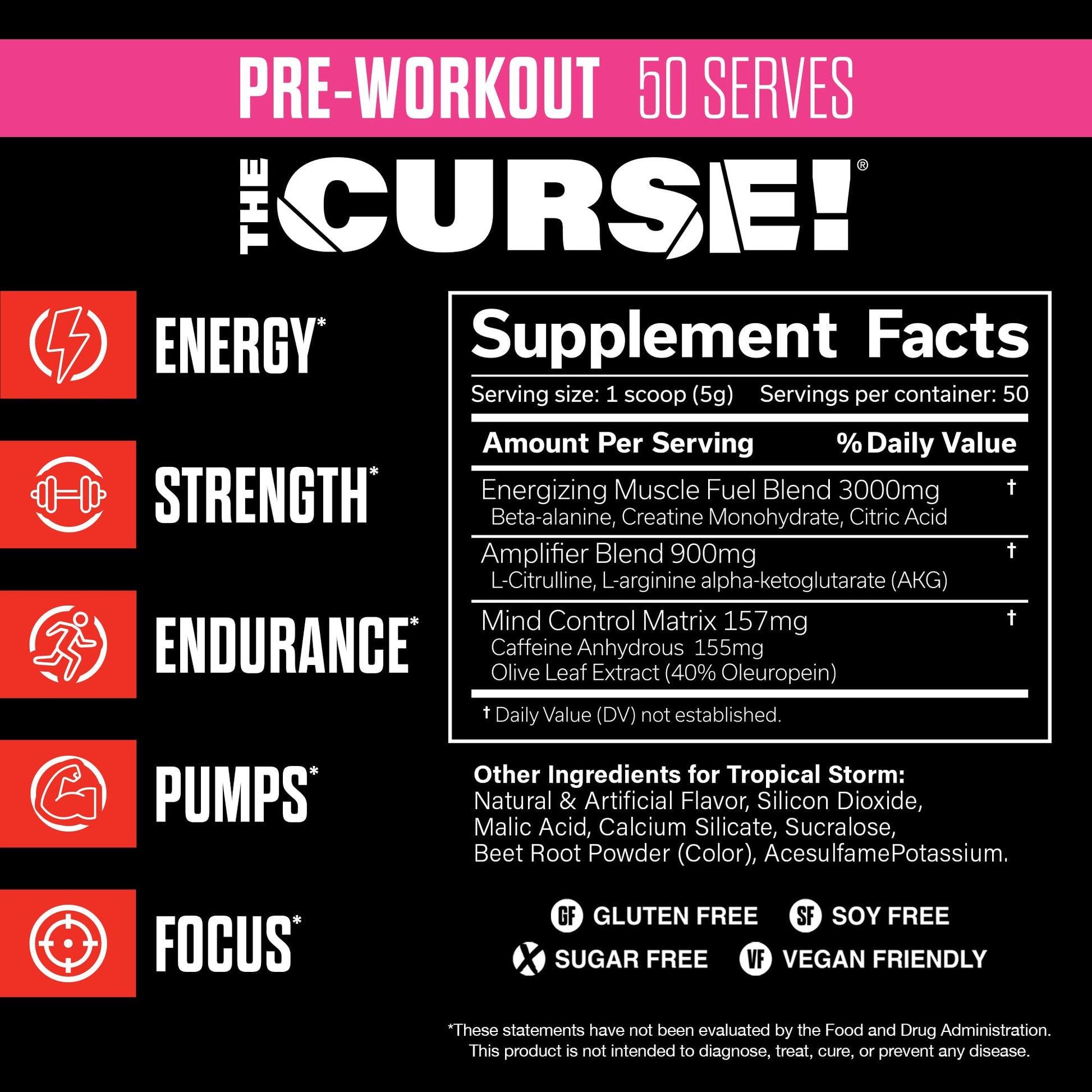 JNX SPORTS The Curse! Pre Workout Powder - Tropical Storm 50 Servings | Preworkout JNX SPORTS Au supplements
