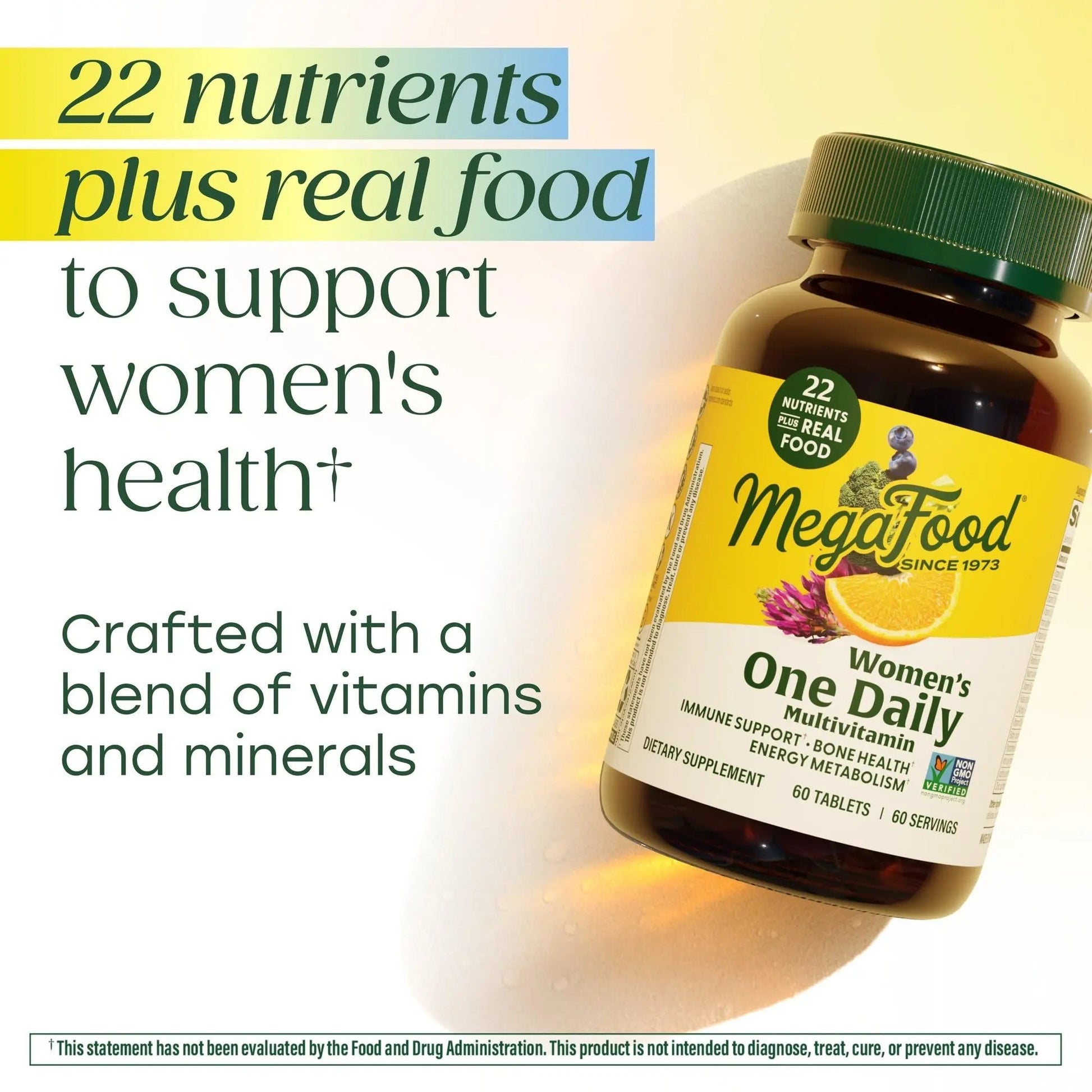 MegaFood Womens Multivitamin One Daily - Multivitamin for Women - Vitamin C, Vitamin D, Iron & B Vitamins - Bone MegaFood Au supplements