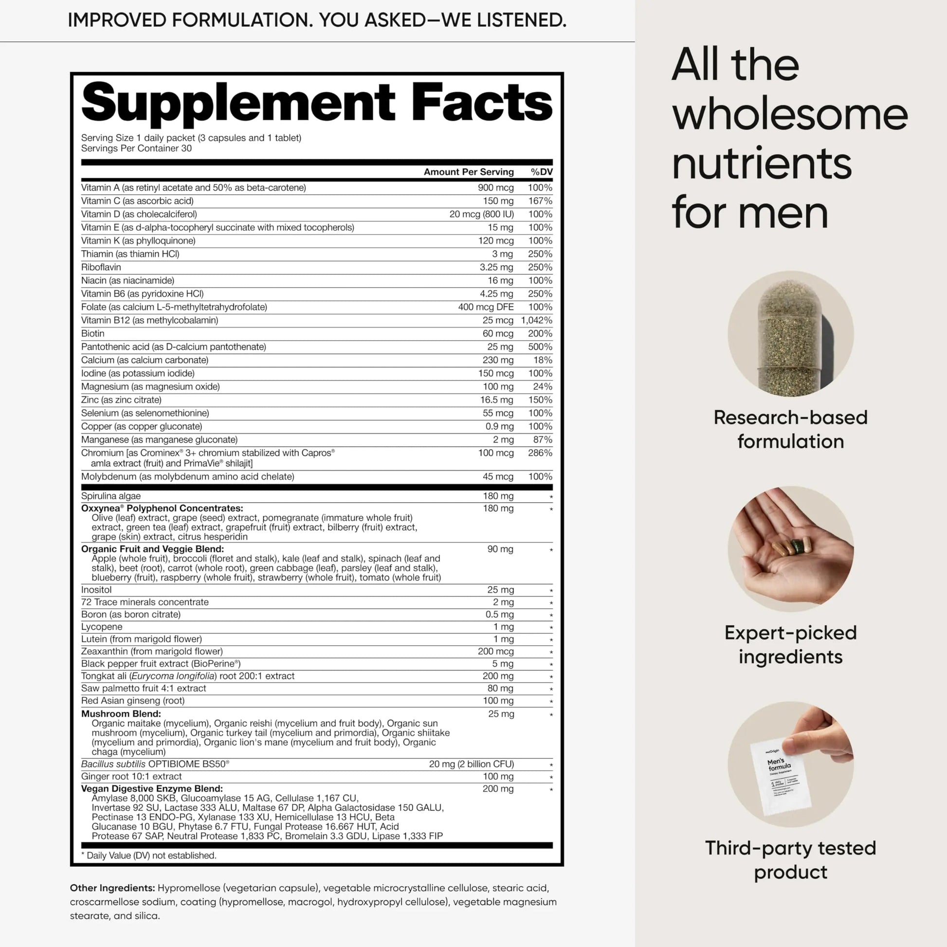 meOrigin Multivitamin for Men, All-in-One Supplement Complex with Zinc, Vitamin D, C, B12, Saw Palmetto, Biotin, Selenium meOrigin Au supplements