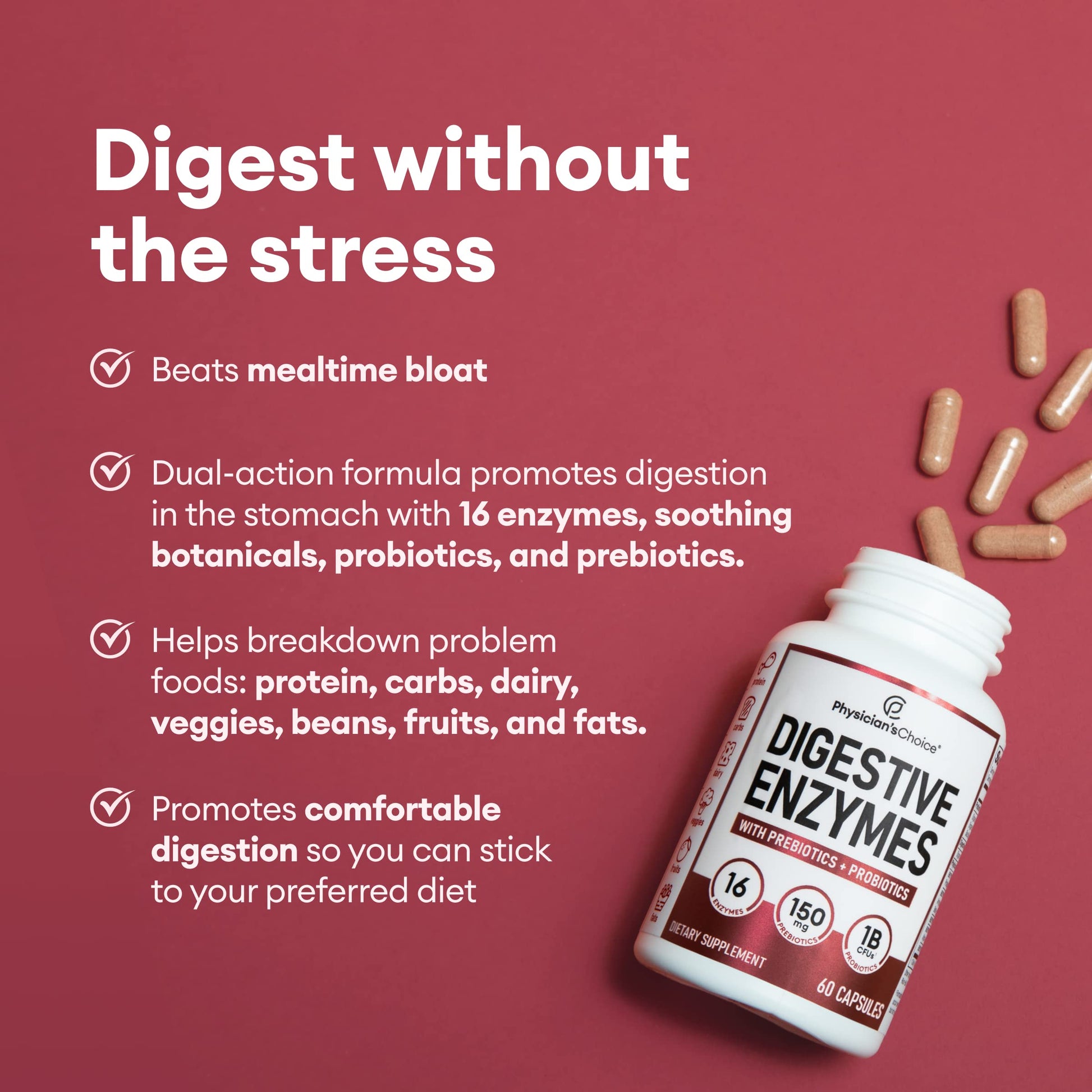 Physician's CHOICE Digestive Enzymes - Multi Enzymes, Organic Prebiotics & Probiotics Physician's CHOICE Au supplements