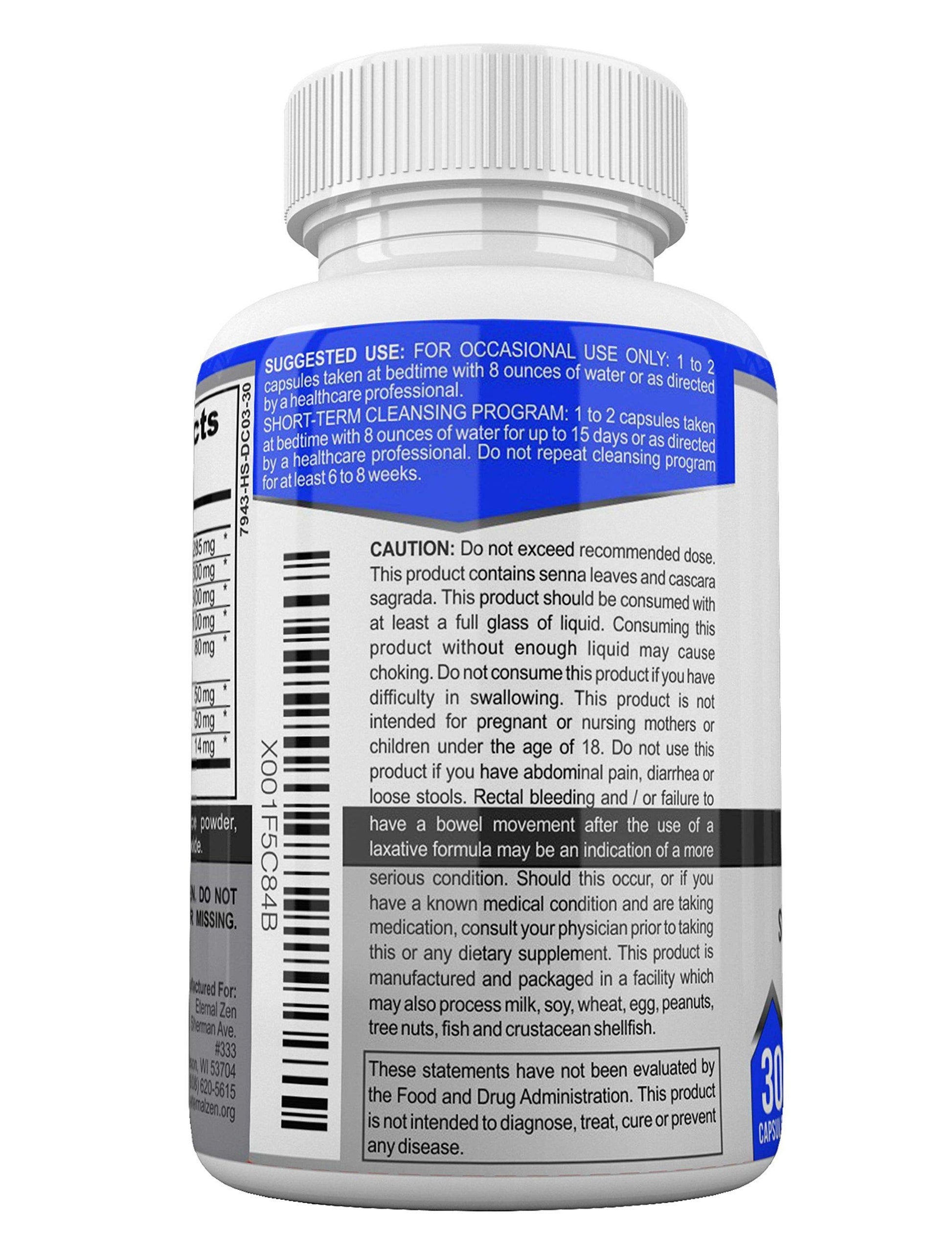 Eternal Zen 15 Day Colon Cleanser Detox with Extra Strength Herbs, Senna is a Fast Acting Eternal Zen Au supplements