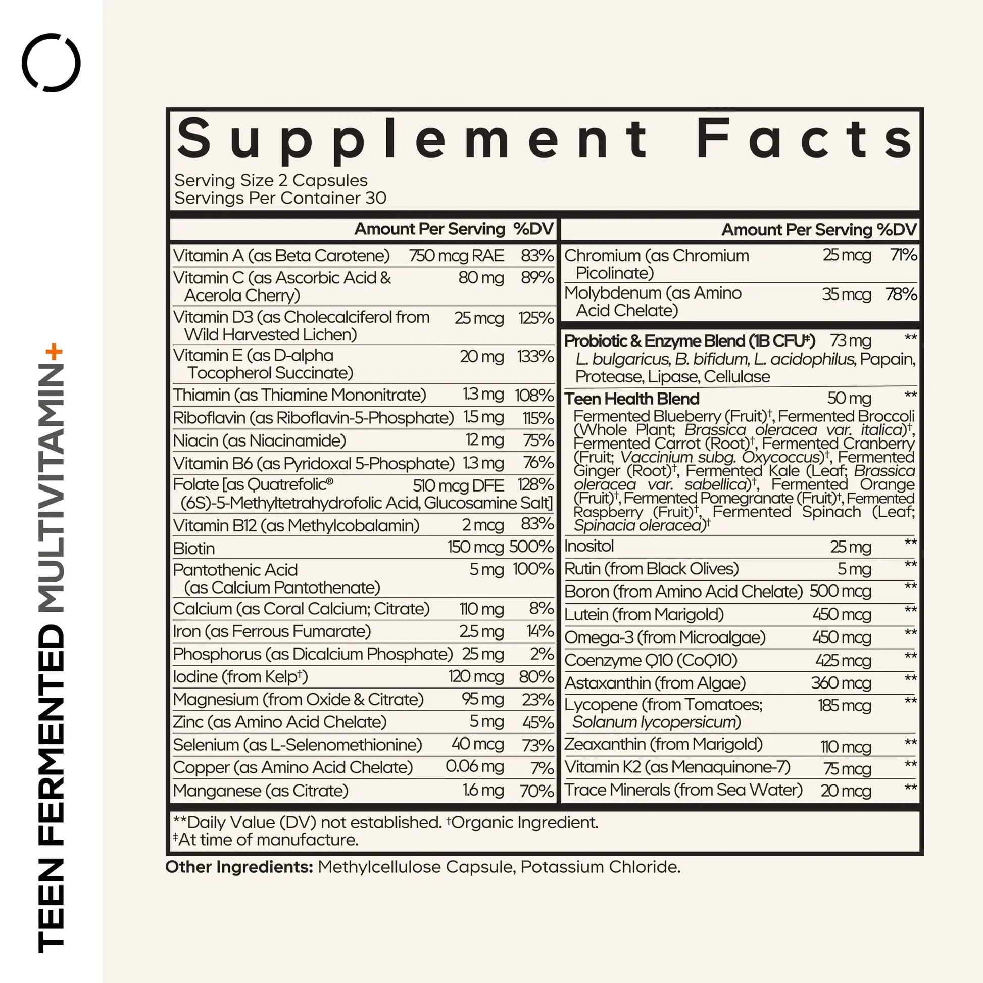 Codeage Teen Multivitamin Supplement – Daily Vitamins and Minerals for Teen Boys and Girls – Organic Whole Food Formula Codeage Au supplements