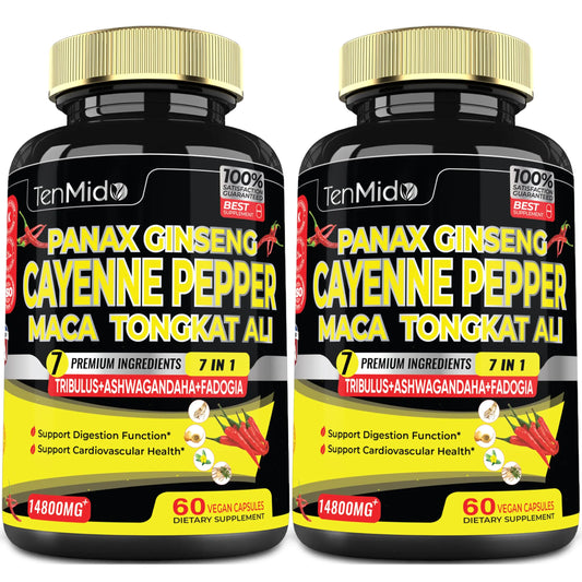2 Packs 60 Caps 14800mg - Cayenne Pepper Supplements Extract Capsules - Tongkat Ali TenmidoAU supplements