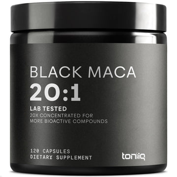 Toniiq Black Maca Root - Ultra High Potency 20:1 Extract - Single Origin, Wildcrafted & Highly Concentrated - Third-Party Lab Tested - 120 Capsules Toniiq Au supplements